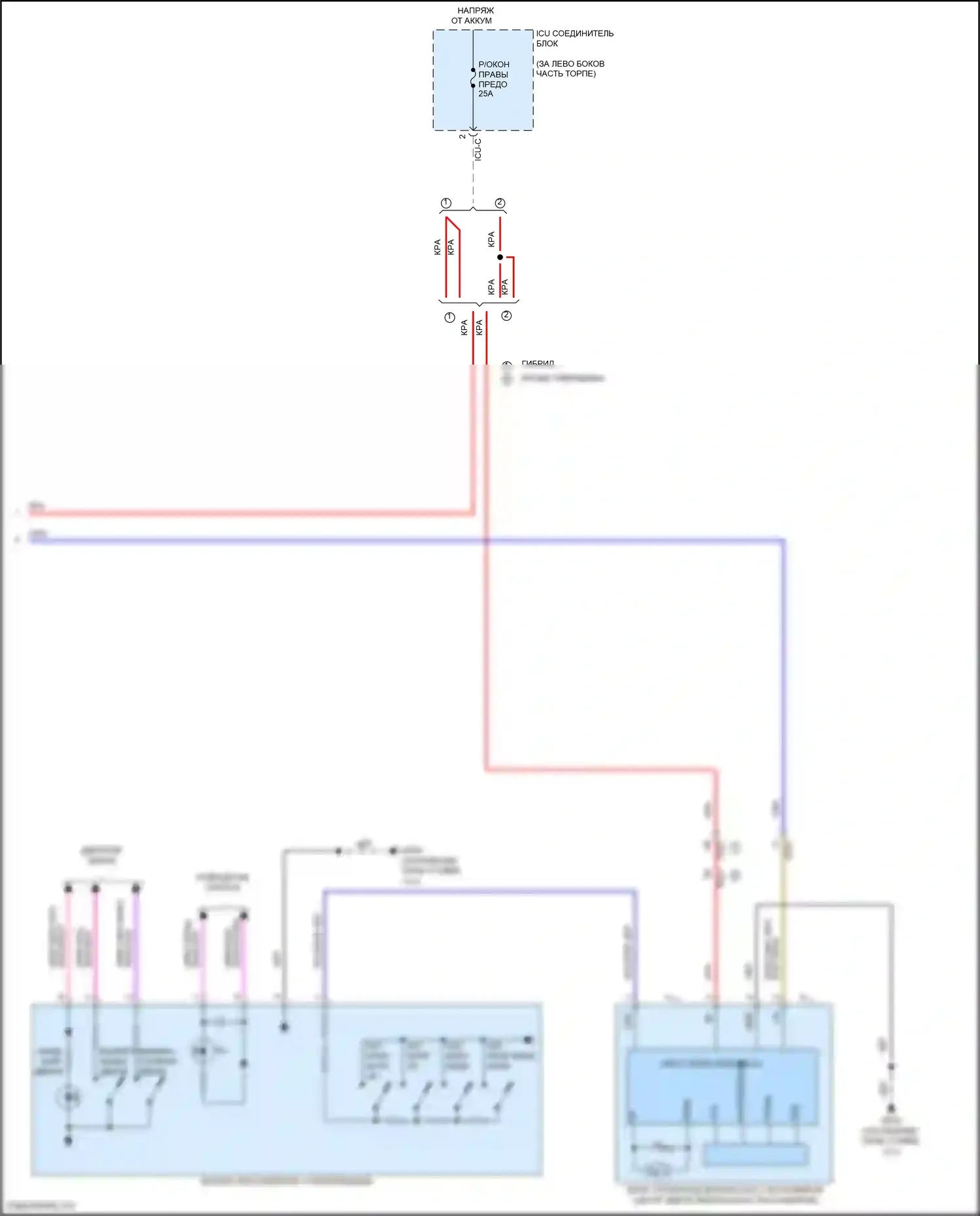 Sorento Kia IV (2020-2024): Электросхема стеклоподъемников, с передним и задним автоматическими стеклоподъемниками и стеклоподъемниками безопасности (3 из 3) 
