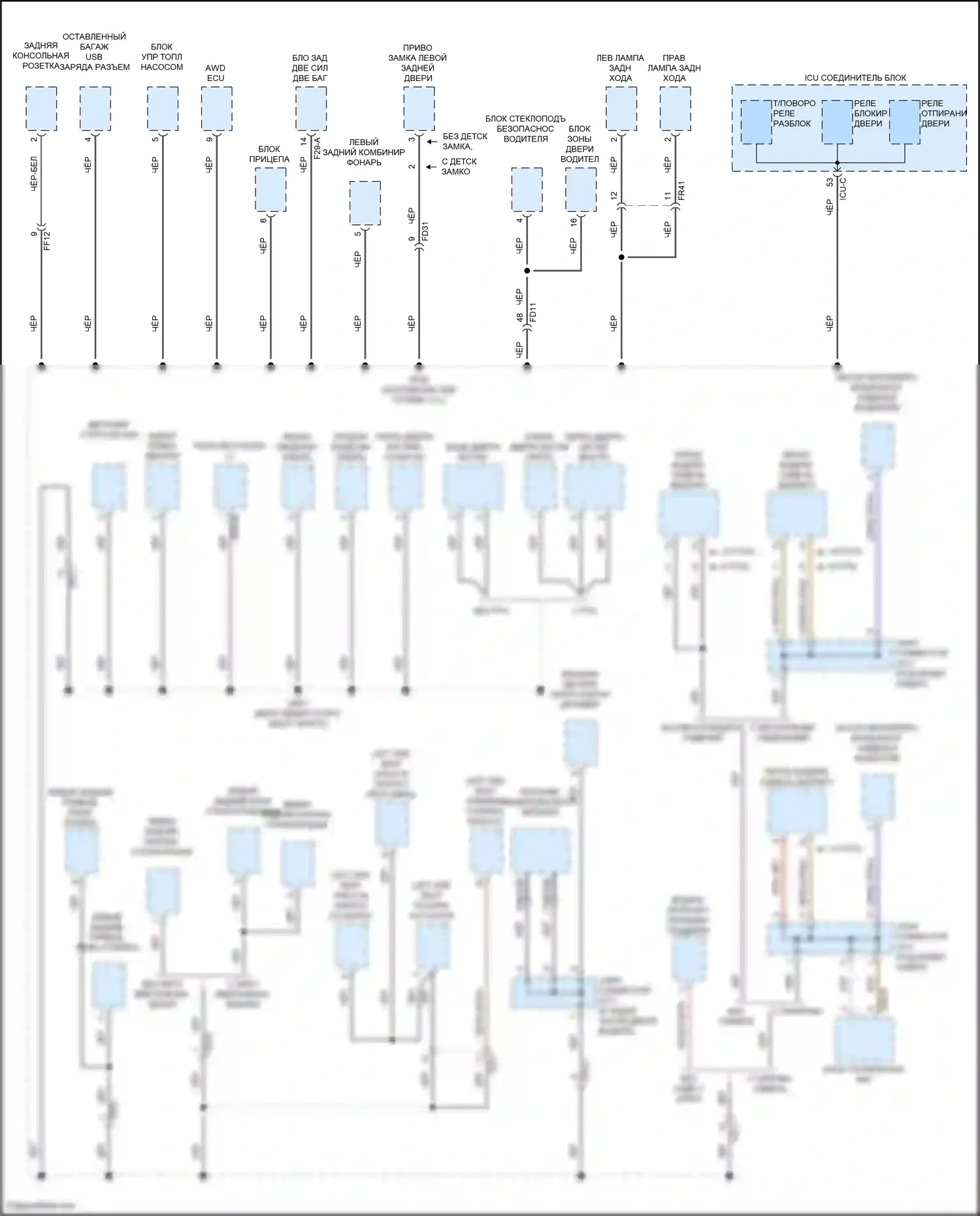Sorento Kia IV (2020-2024): Электросхема разводки массы, кроме гибридной (4 из 6) 