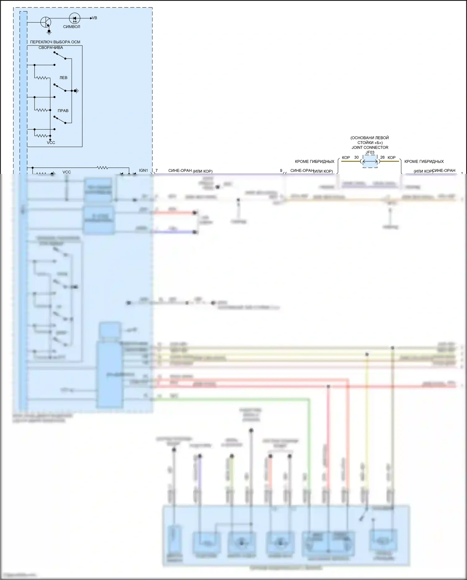 Sorento Kia IV (2020-2024): Управление зеркалами заднего вида электросхема (1 из 2) 