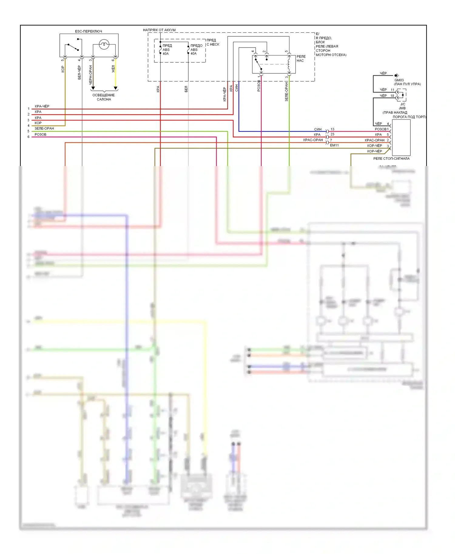 Soul Kia I рестайлинг (2011-2014): Антиблокировочная система abs электросхема (2 из 2) 