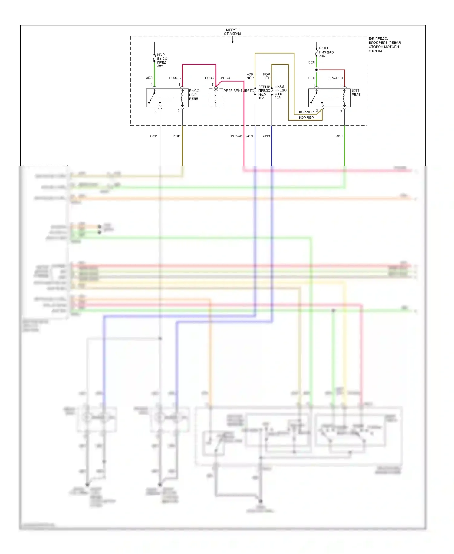 Soul Kia I рестайлинг (2011-2014): Электросхема фар, без дрели (1 из 2) 