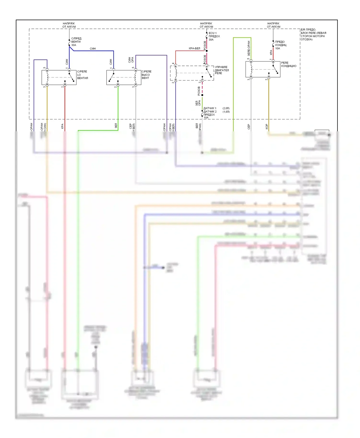 Soul Kia I рестайлинг (2011-2014): Электросхема климат контроля (2 из 2) 