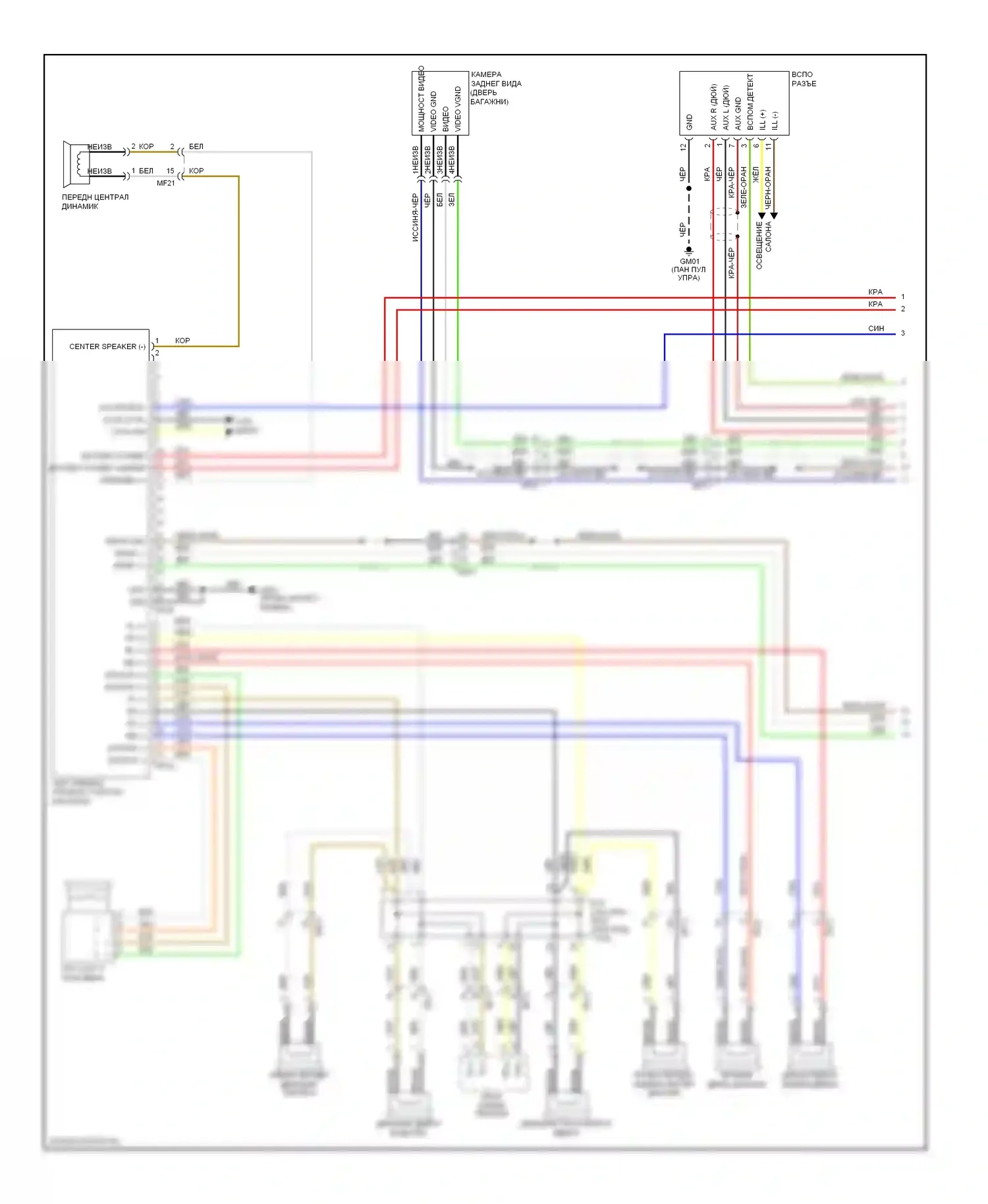 Soul Kia I рестайлинг (2011-2014): Электросхема аудио uvo, без навигации, с усилителем премиум-класса, с isg (1 из 2) 