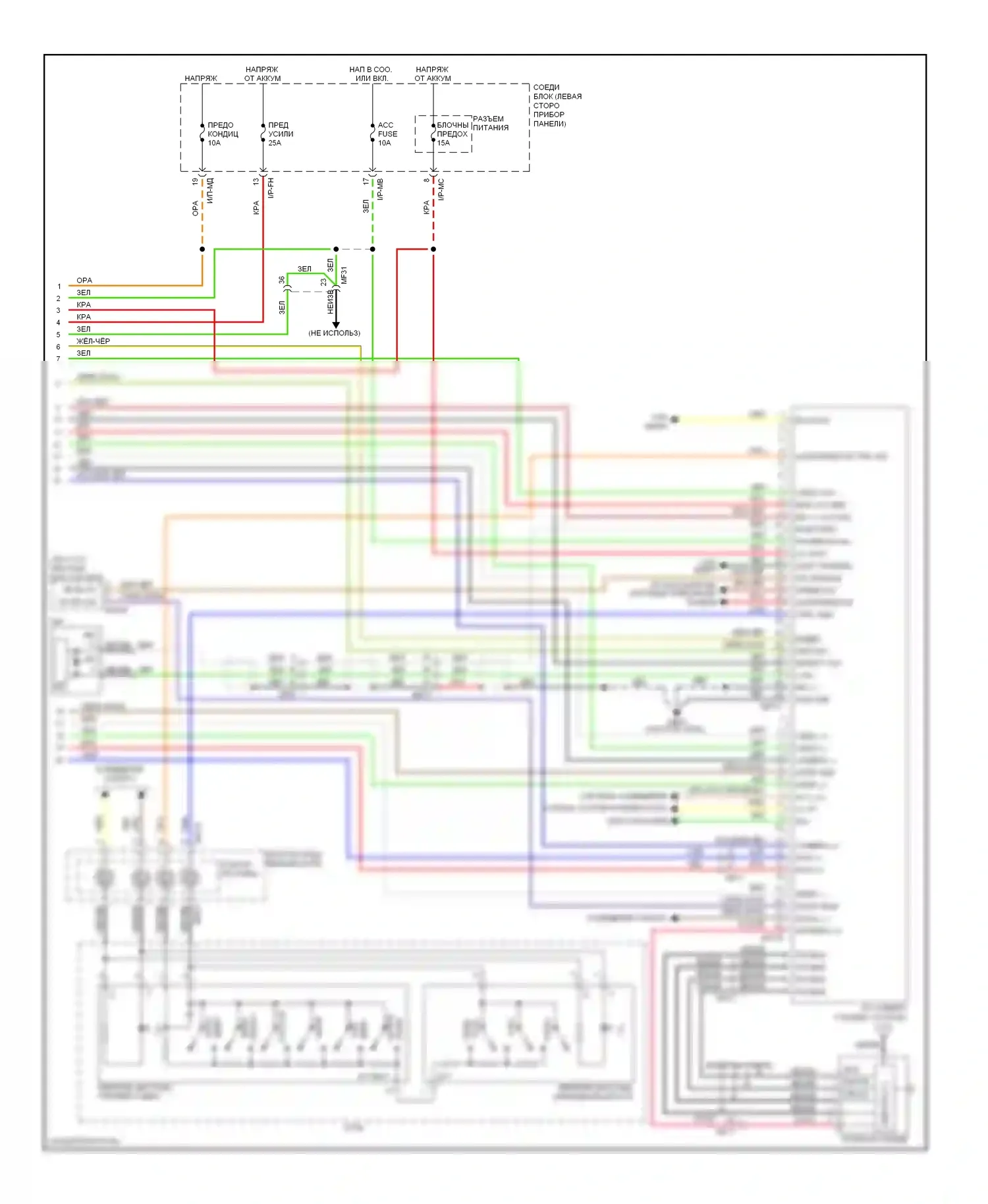 Soul Kia I рестайлинг (2011-2014): Электросхема магнитолы премиум-класса, с навигацией, с усилителем премиум-класса, без изг (2 из 2) 