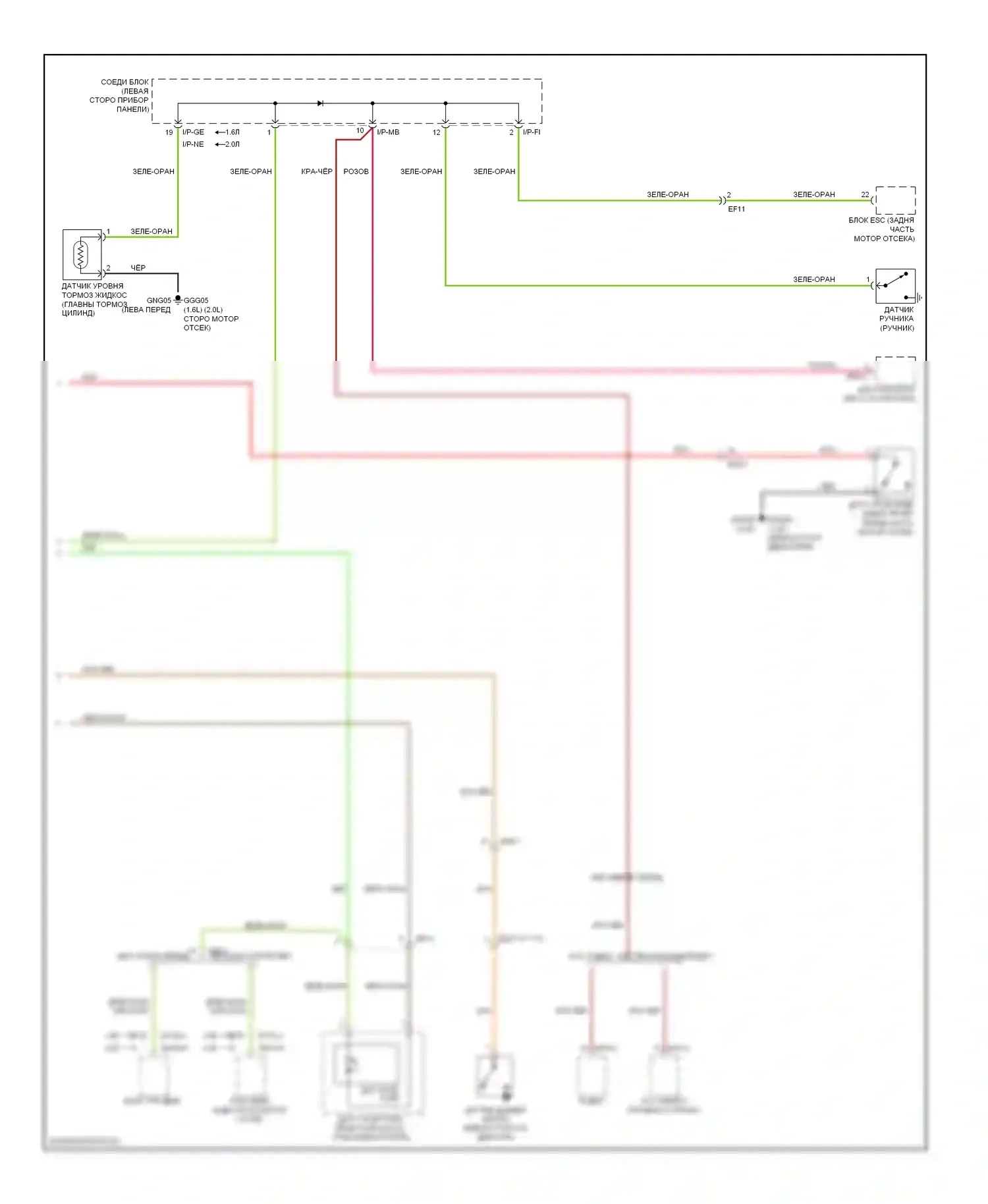 Soul Kia I рестайлинг (2011-2014): Электросхема приборной панели (2 из 2) 