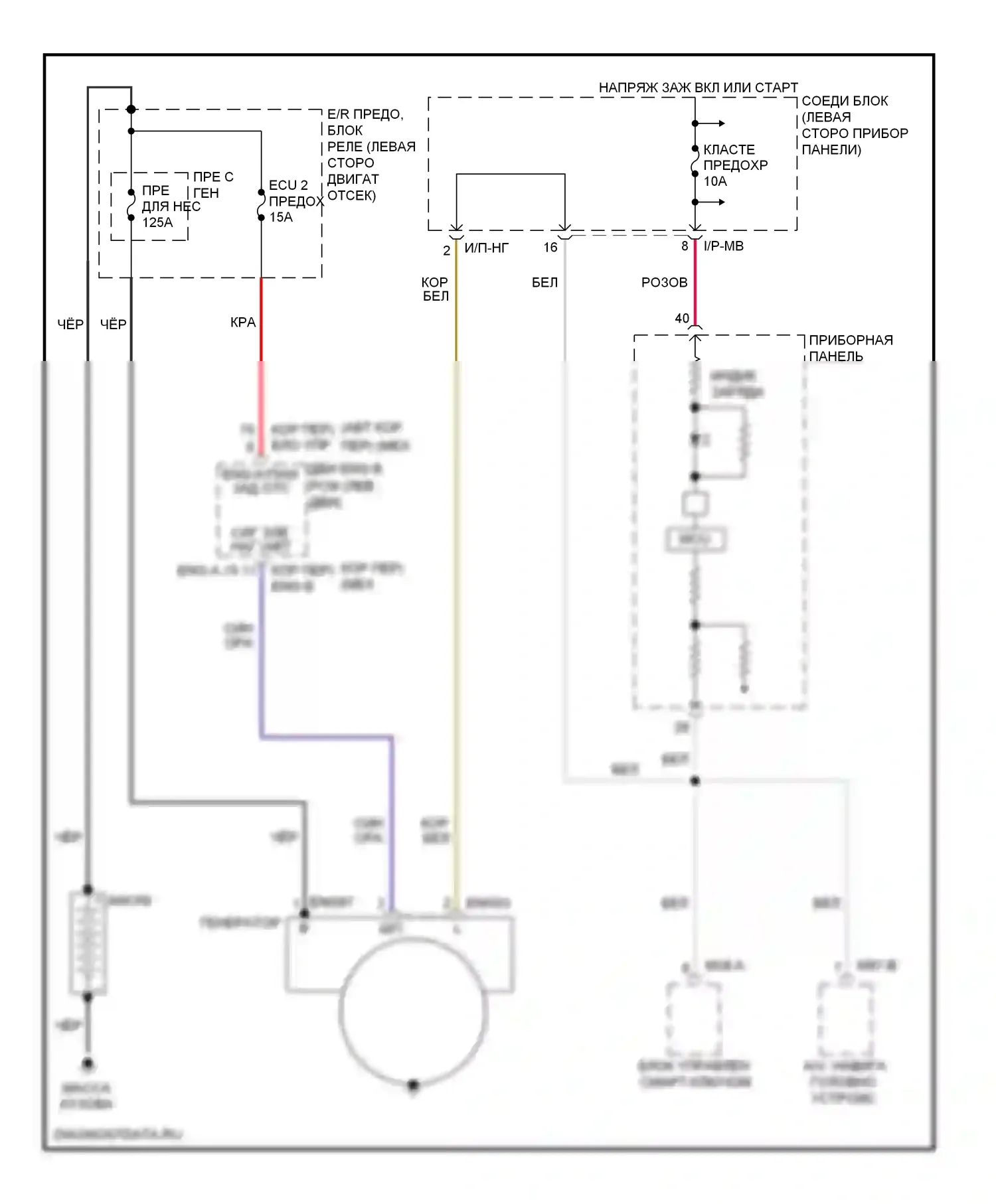 Soul Kia I рестайлинг (2011-2014): 2.0л, электросхема генератора, без изг. 