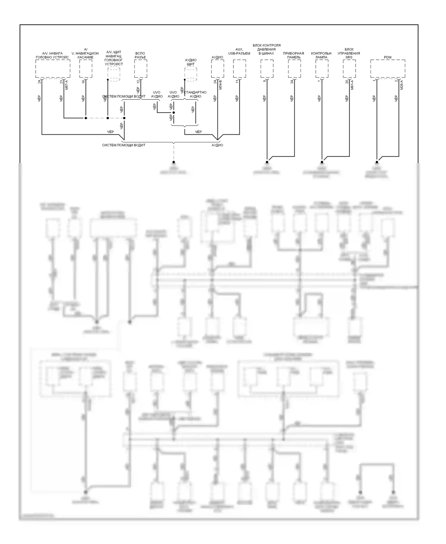 Soul Kia I рестайлинг (2011-2014): Электросхема точек подключения масс (1 из 4) 