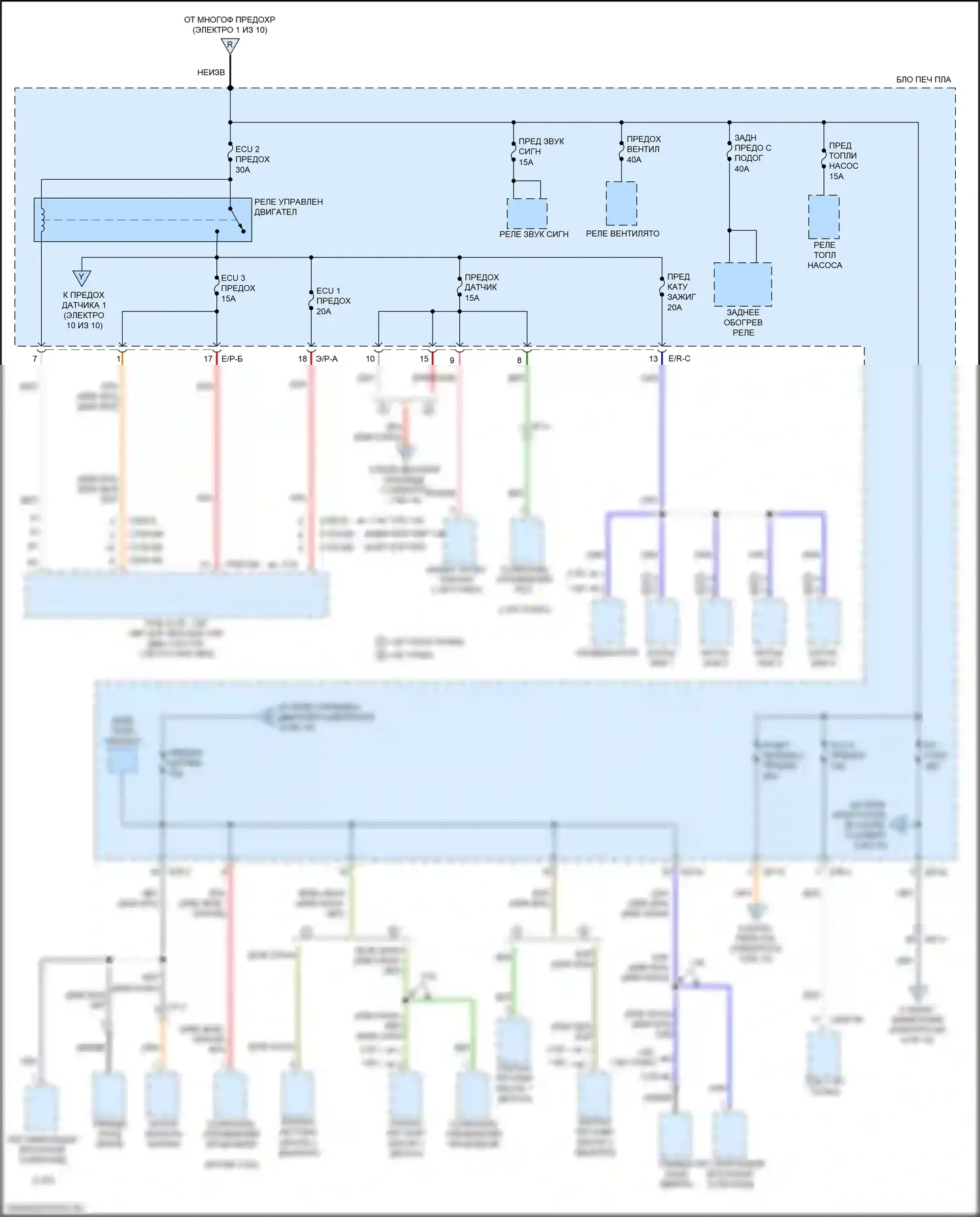 Soul Kia II рестайлинг (2016-2019): Электросхема блока предохранителей реле (10 из 10) 