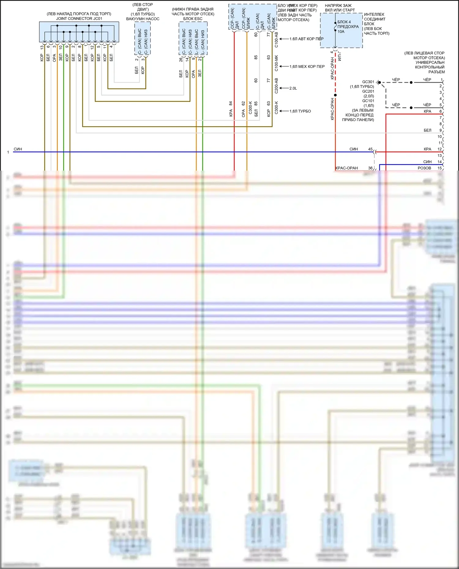 Soul Kia II рестайлинг (2016-2019): Can шина электросхема (4 из 4) 