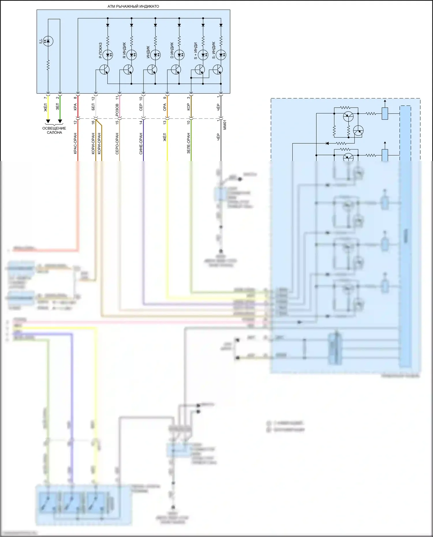 Soul Kia II рестайлинг (2016-2019): 2.0l, электросхема коробки передач (2 из 2) 