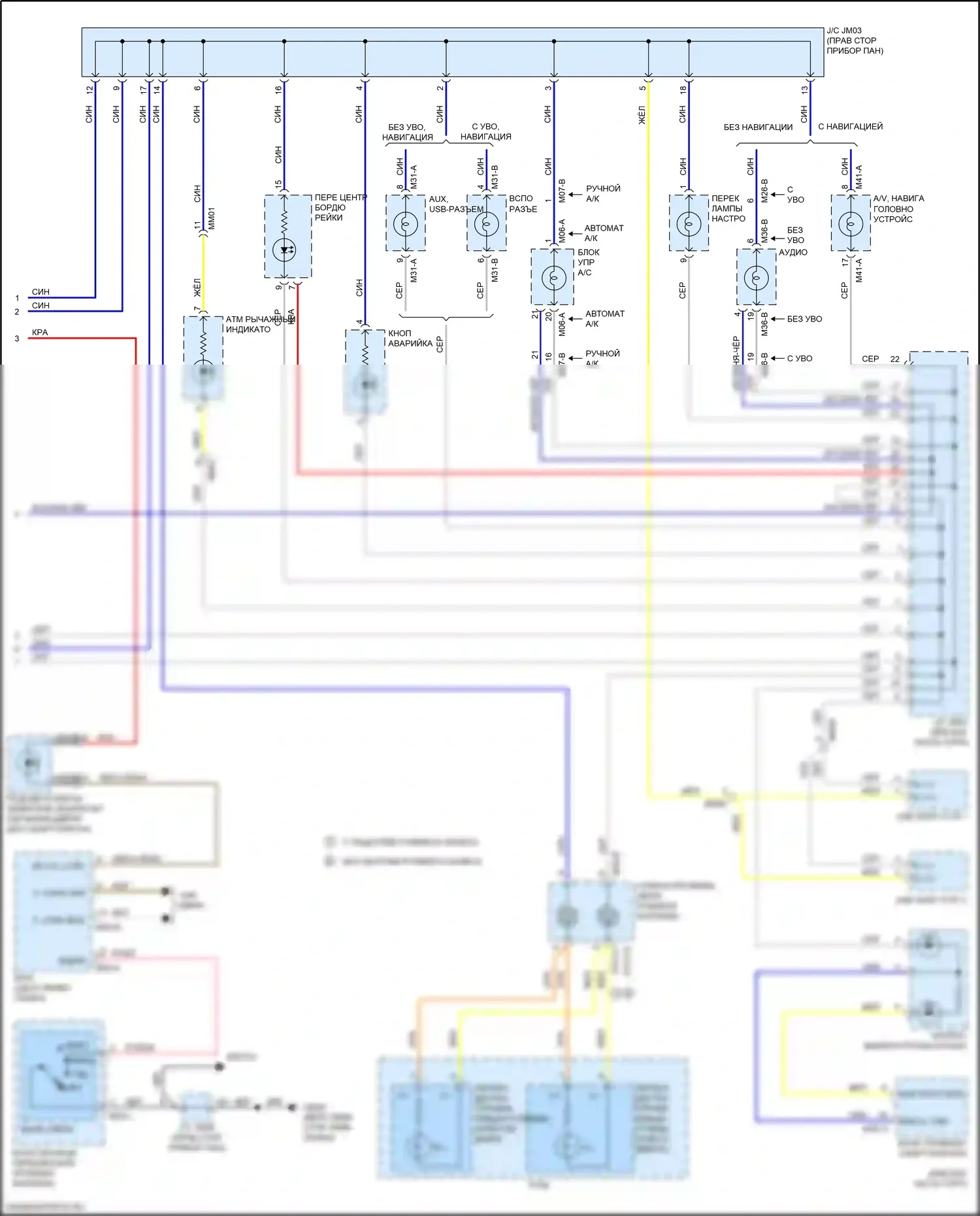Soul Kia II рестайлинг (2016-2019): Электросхема подсветки приборной панели (2 из 2) 
