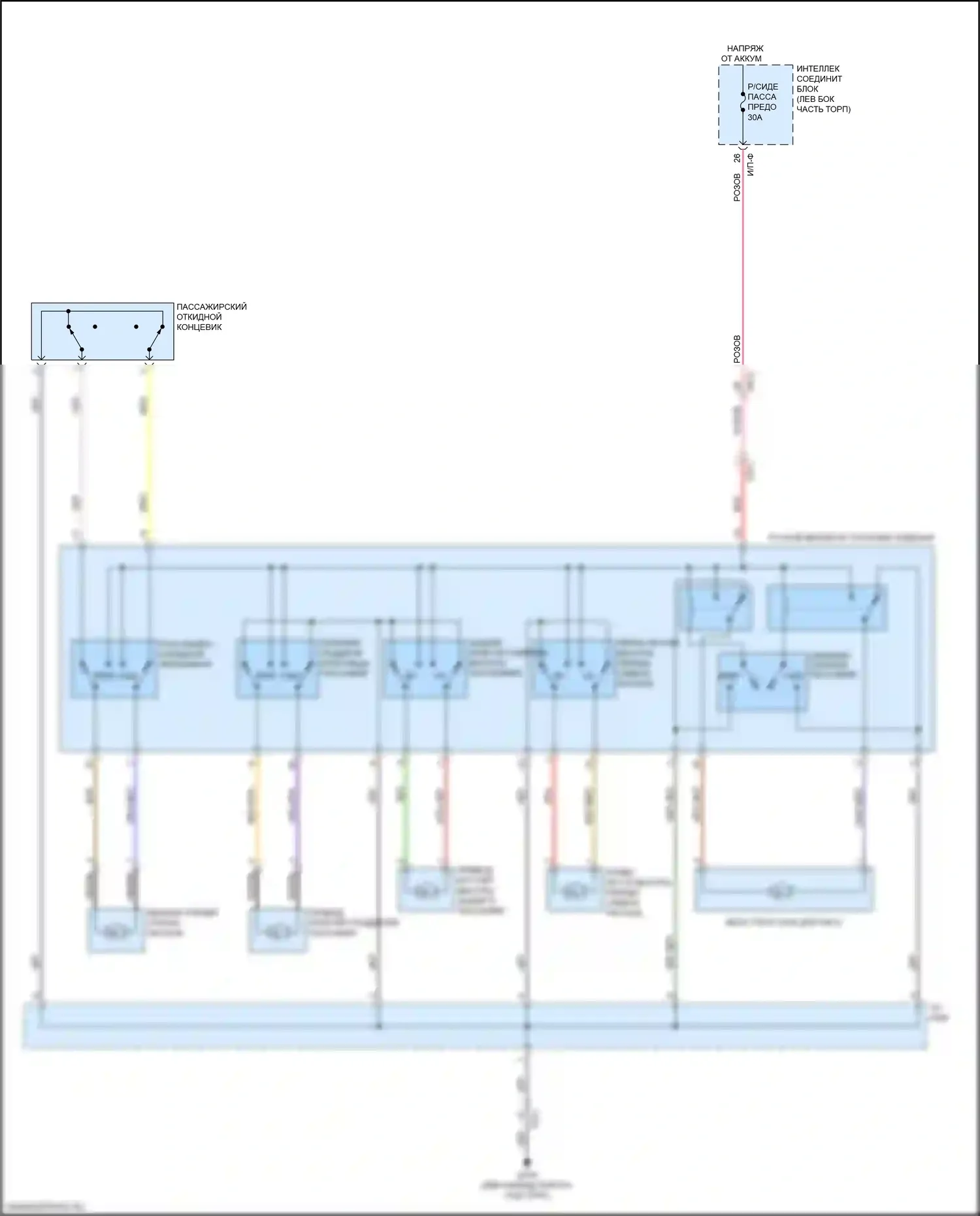 Soul Kia II рестайлинг (2016-2019): Электросхема сиденья питания для пассажиров 