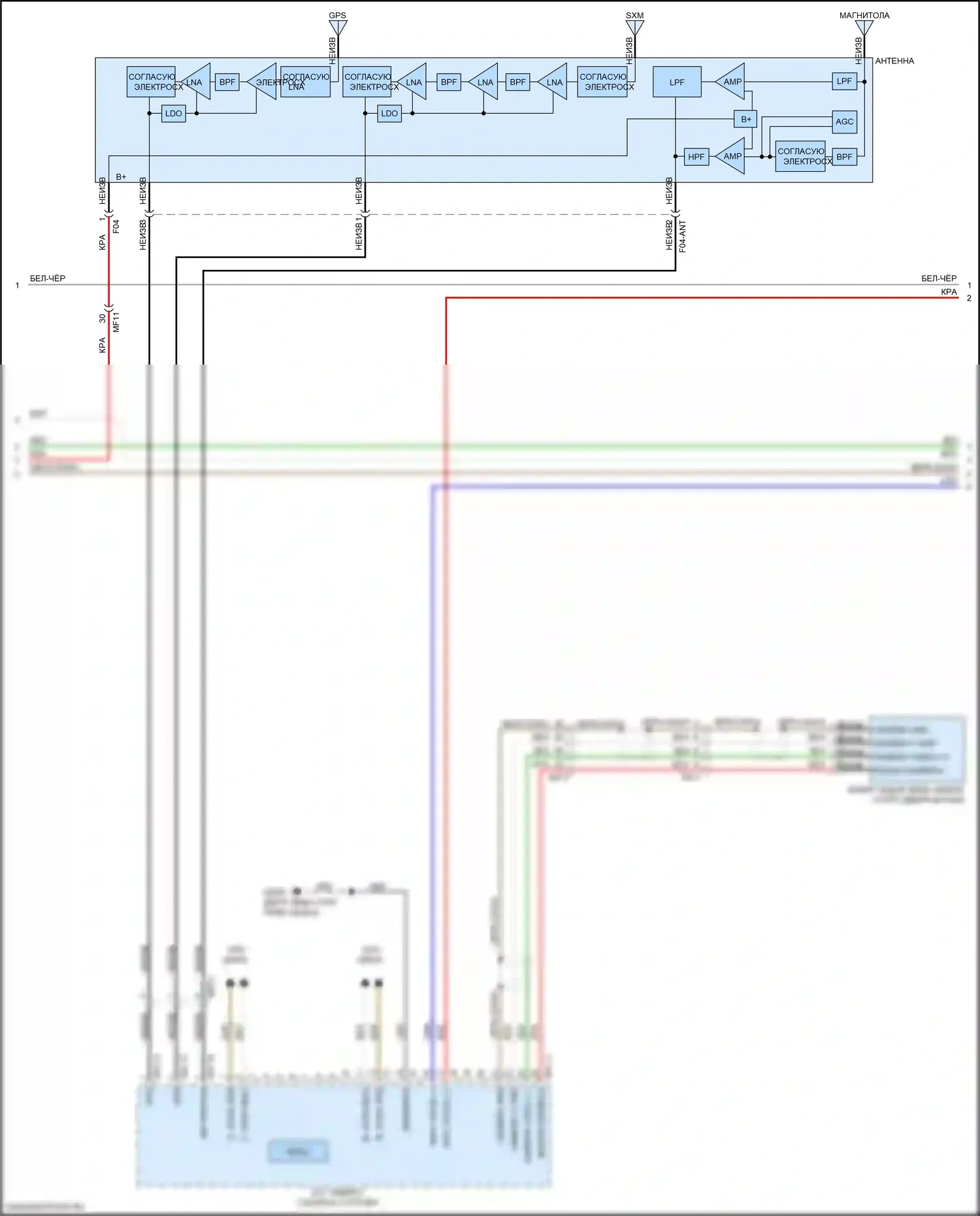 Soul Kia II рестайлинг (2016-2019): Электросхема навигации (3 из 4) 