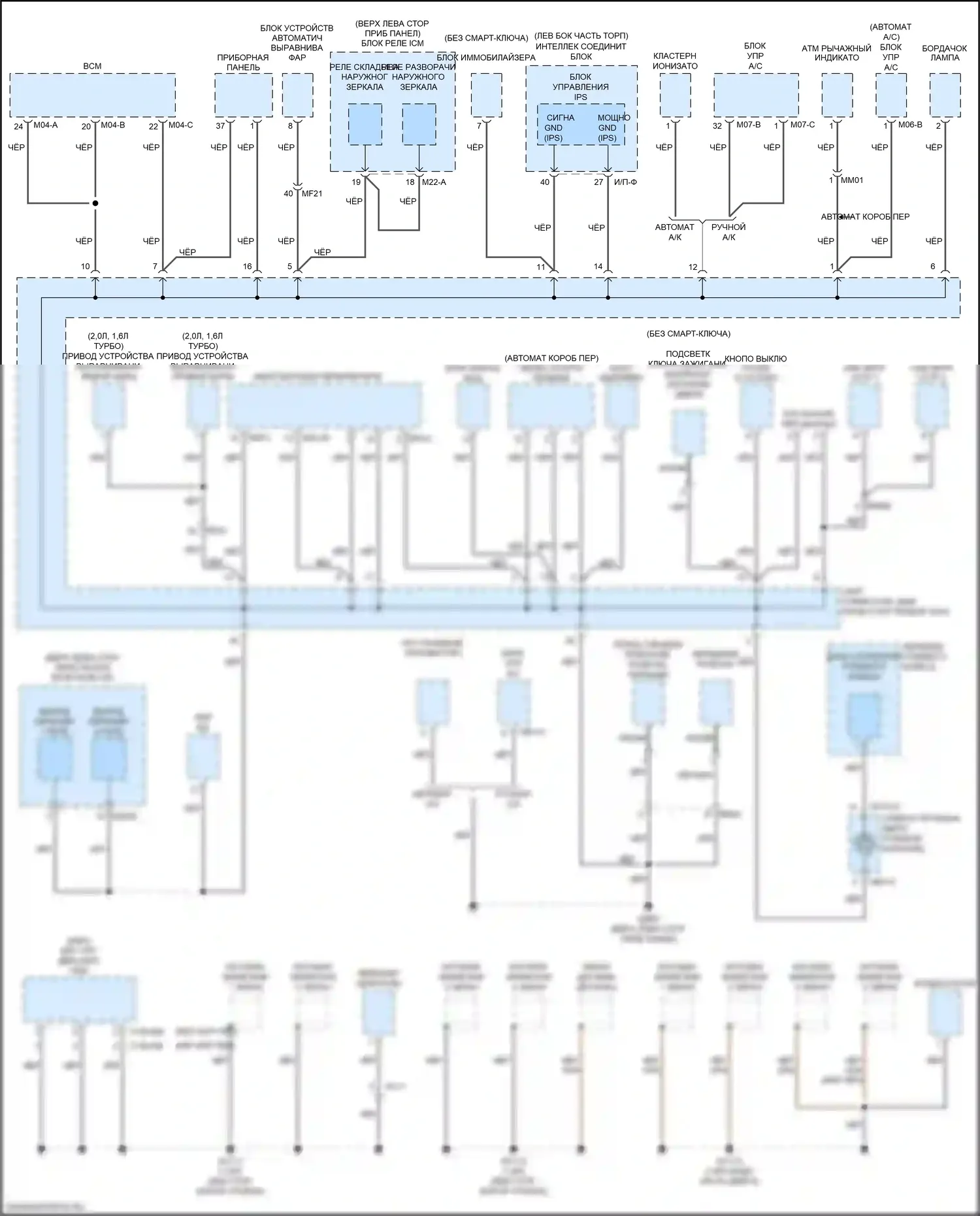 Soul Kia II рестайлинг (2016-2019): Электросхема точек подключения масс (4 из 5) 