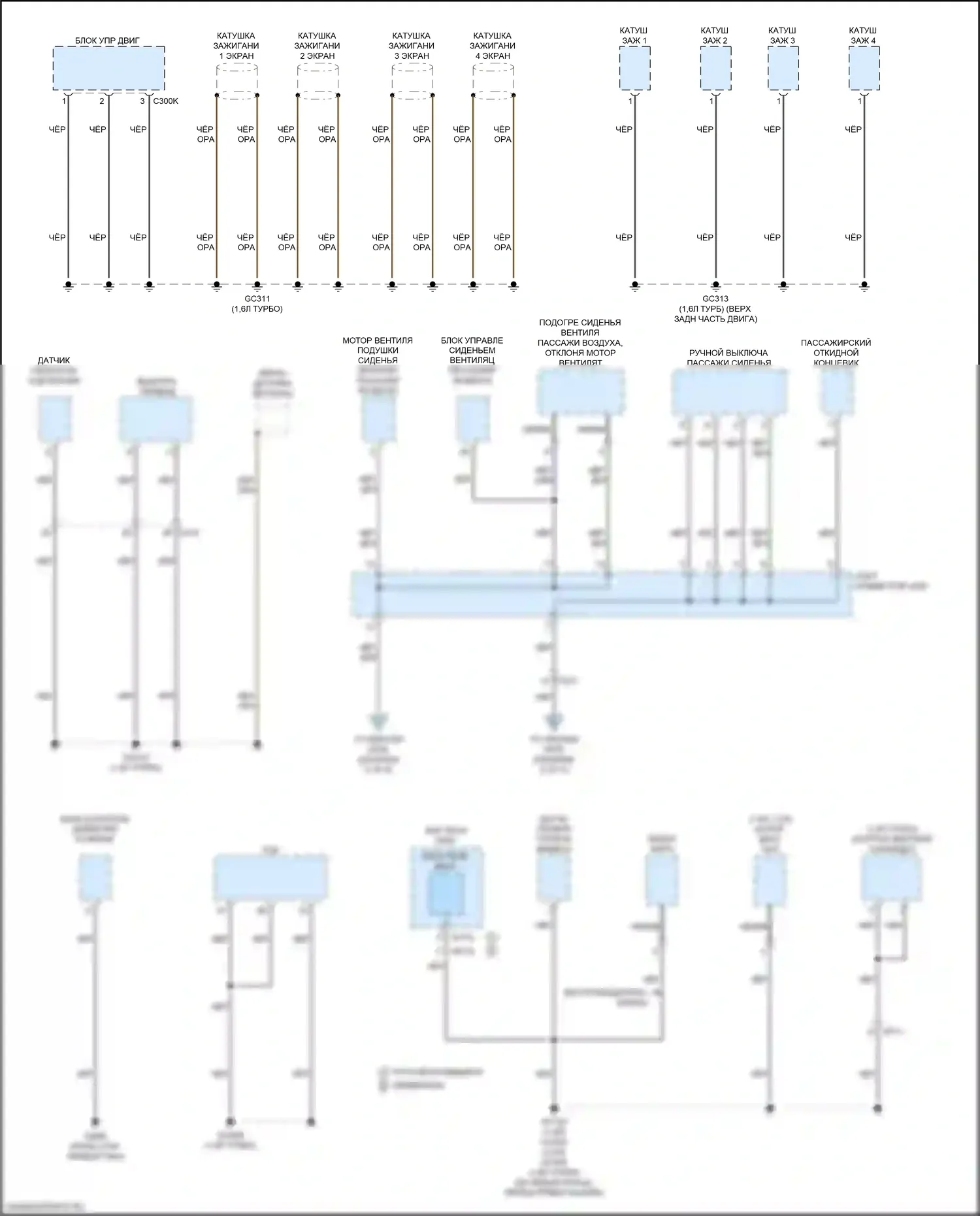 Soul Kia II рестайлинг (2016-2019): Электросхема точек подключения масс (5 из 5) 