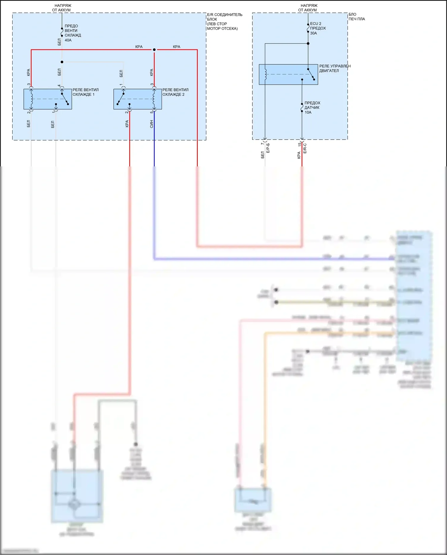 Soul Kia II рестайлинг (2016-2019): 1.6l, электросхема вентилятора охлаждения 