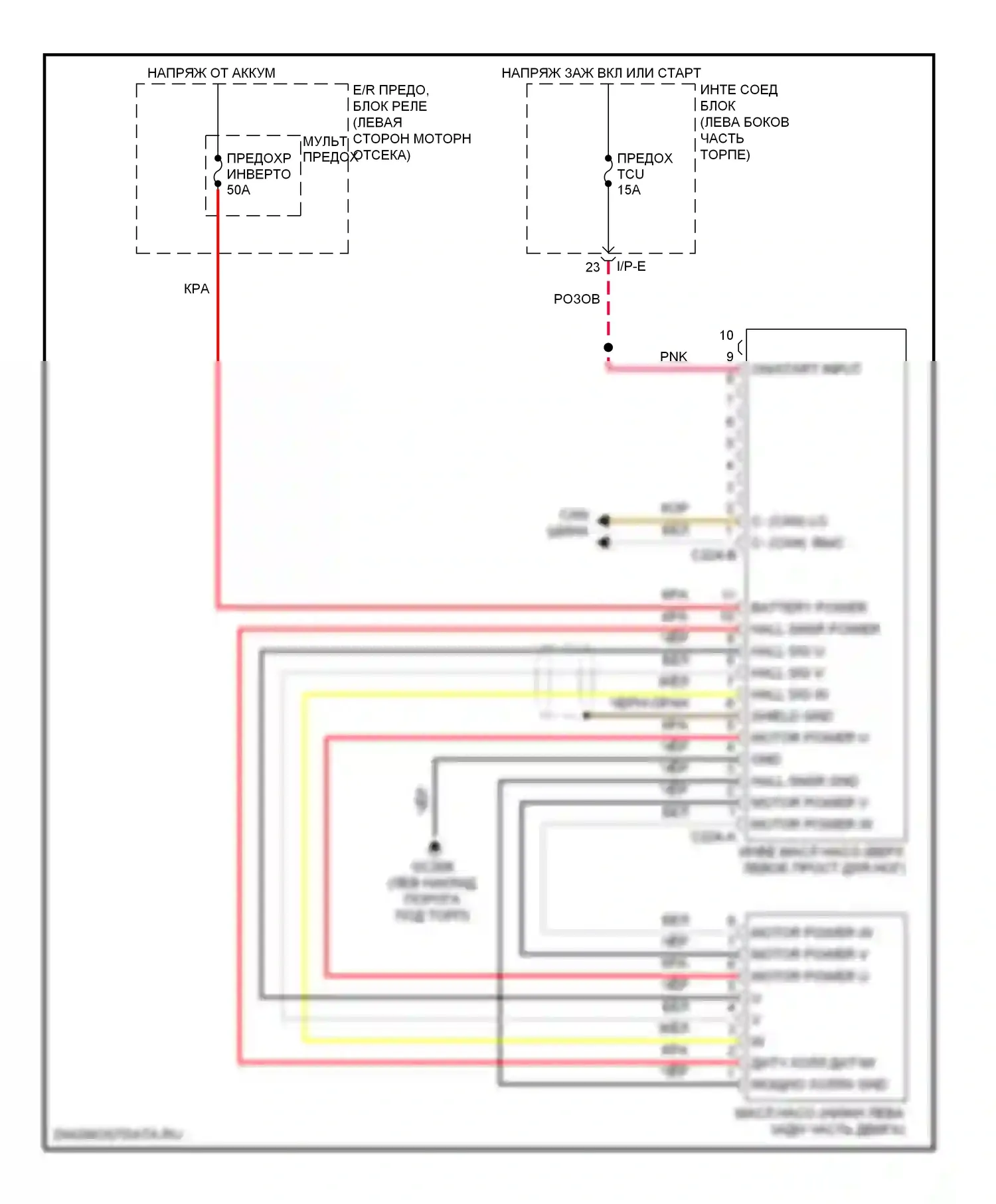 Soul Kia II (2013-2016): Электросхема двигателя 1.6л, электросхема электропроводки масляного насоса 