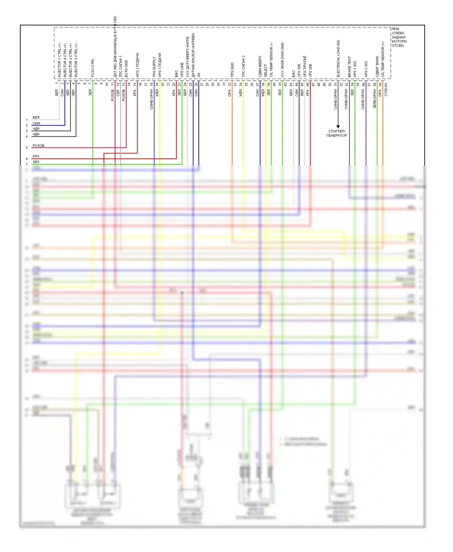 Soul Kia II (2013-2016): Электросхема двигателя 1.6l, электросхема управления mfi, автоматическая коробка передач (5 из 7) 
