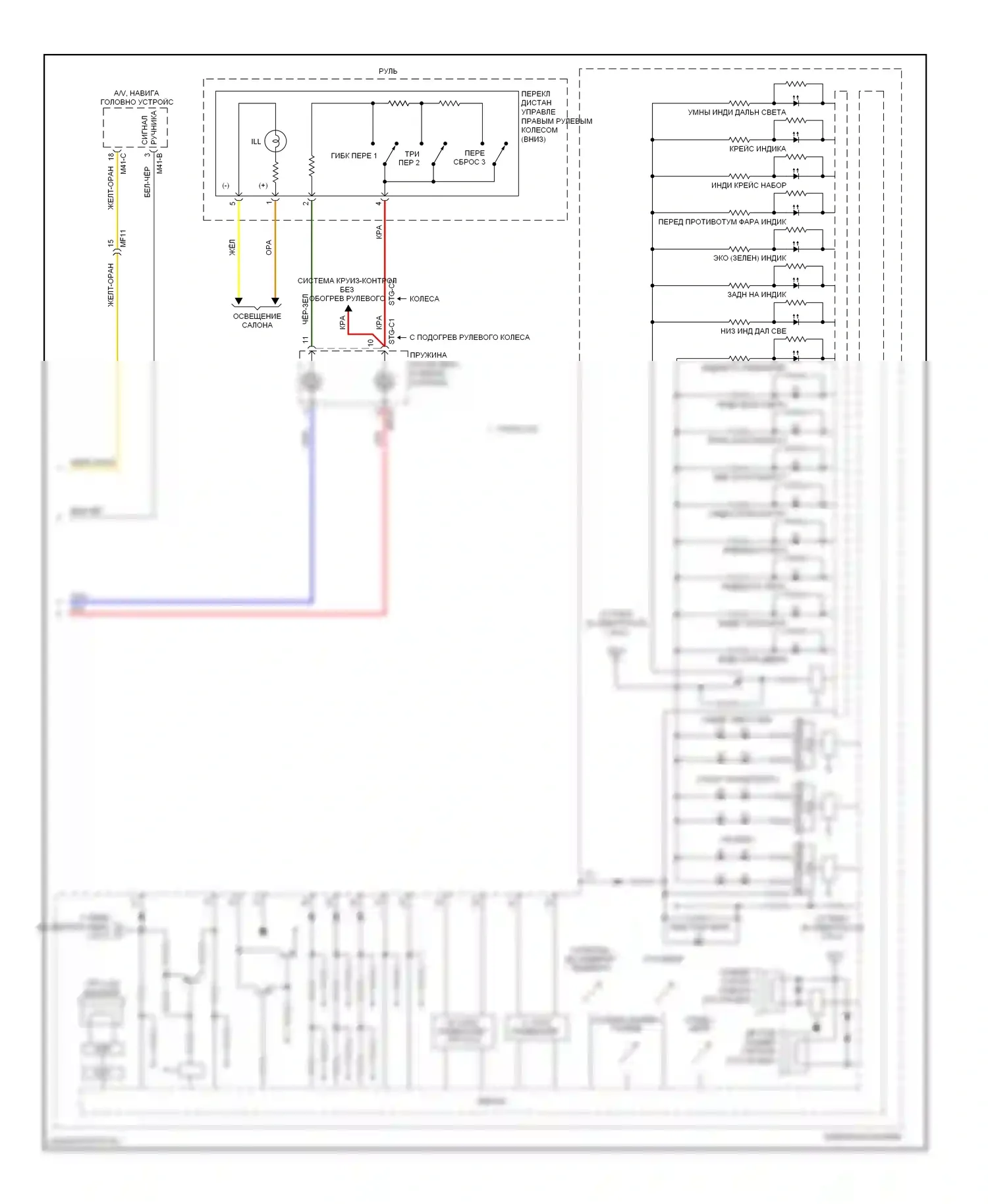 Soul Kia II (2013-2016): Электросхема приборной панели (3 из 3) 