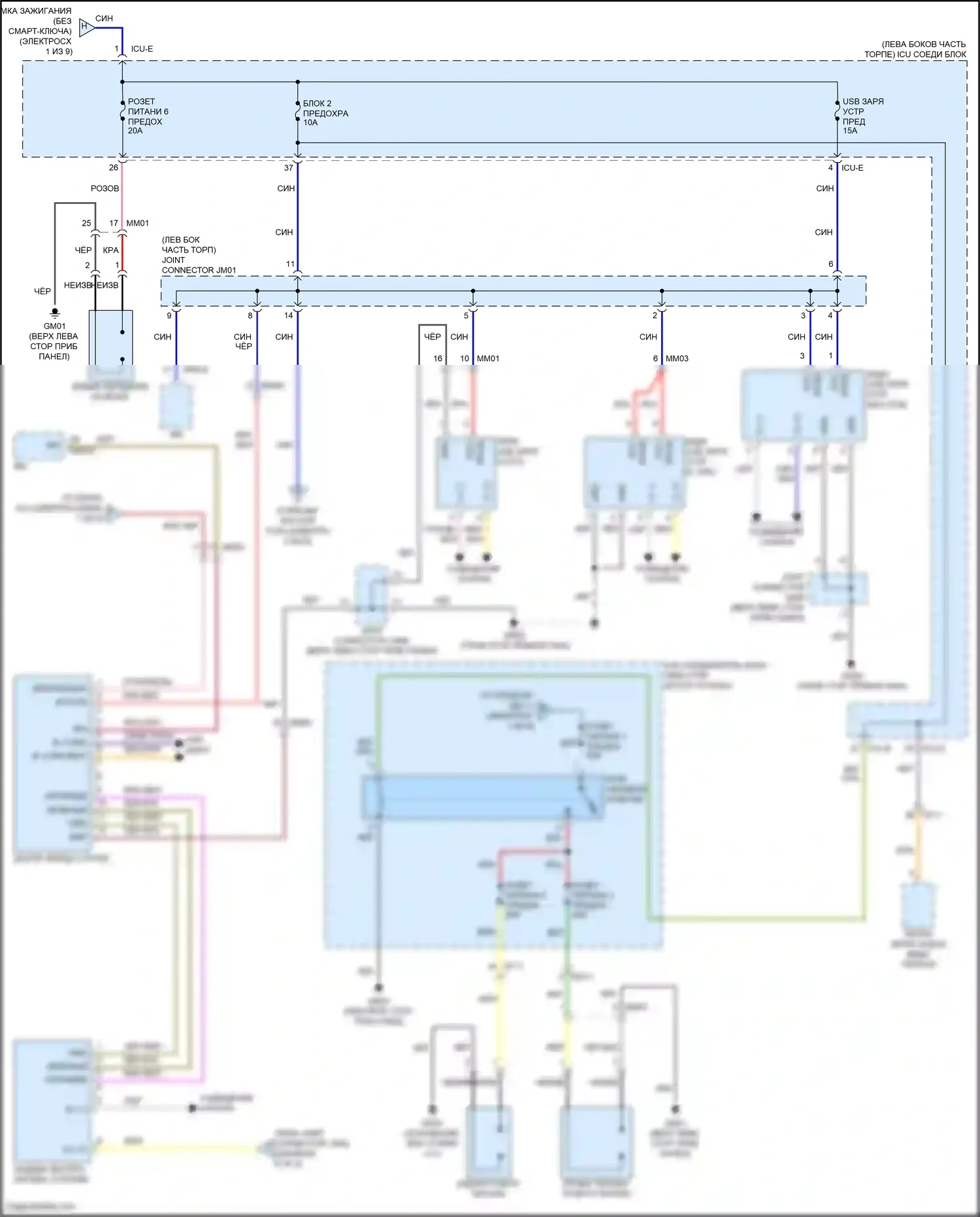 Soul Kia III рестайлинг (2022-2024): Электросхема блока предохранителей реле (3 из 9) 