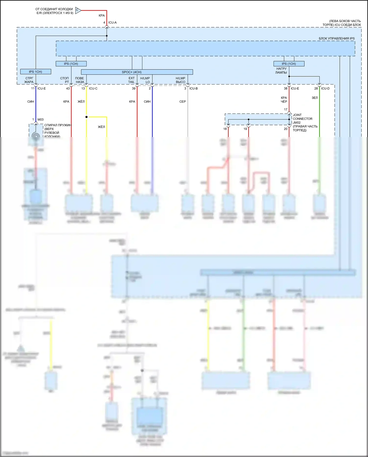 Soul Kia III рестайлинг (2022-2024): Электросхема блока предохранителей реле (6 из 9) 