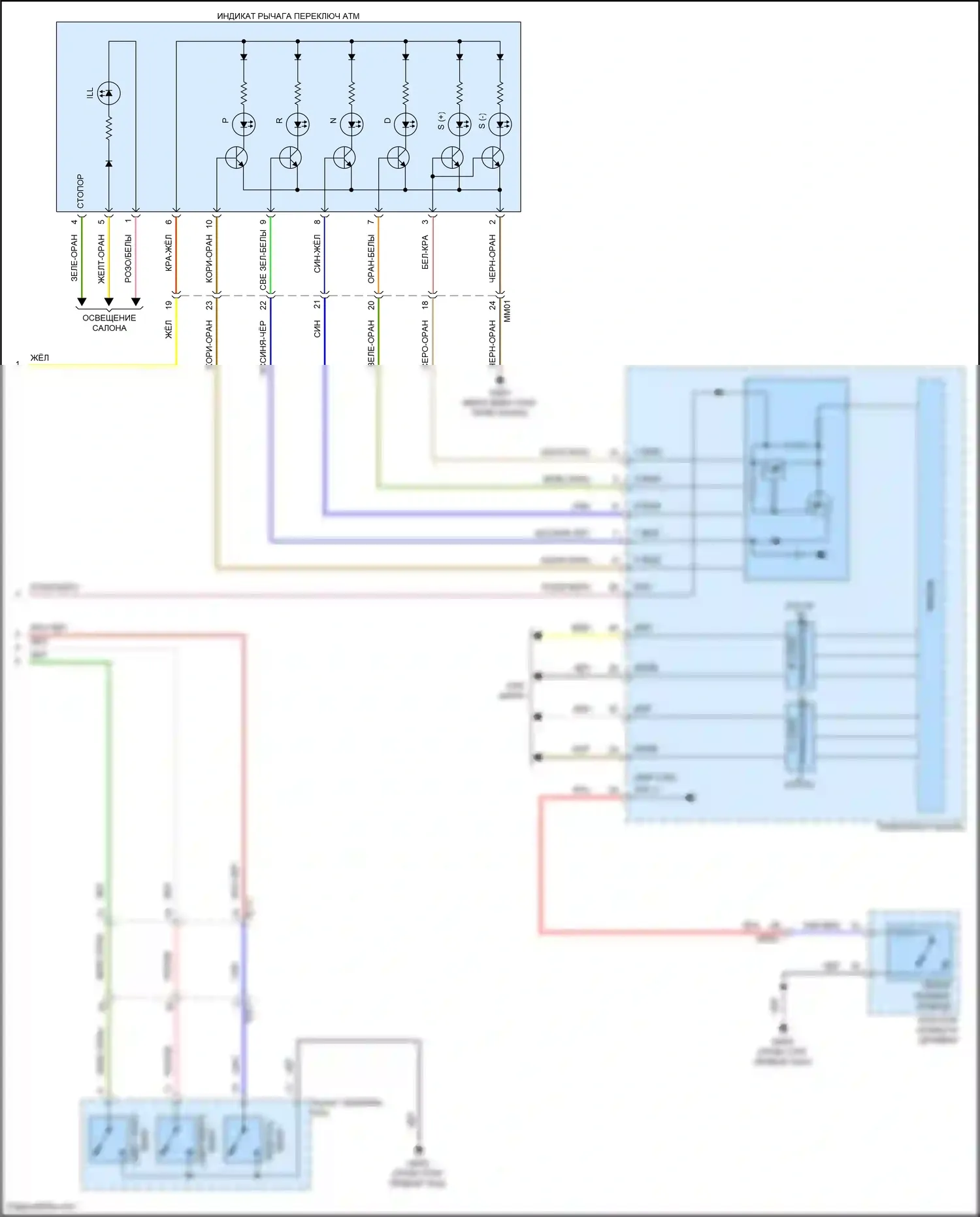 Soul Kia III рестайлинг (2022-2024): Электросхема коробки передач (2 из 2) 