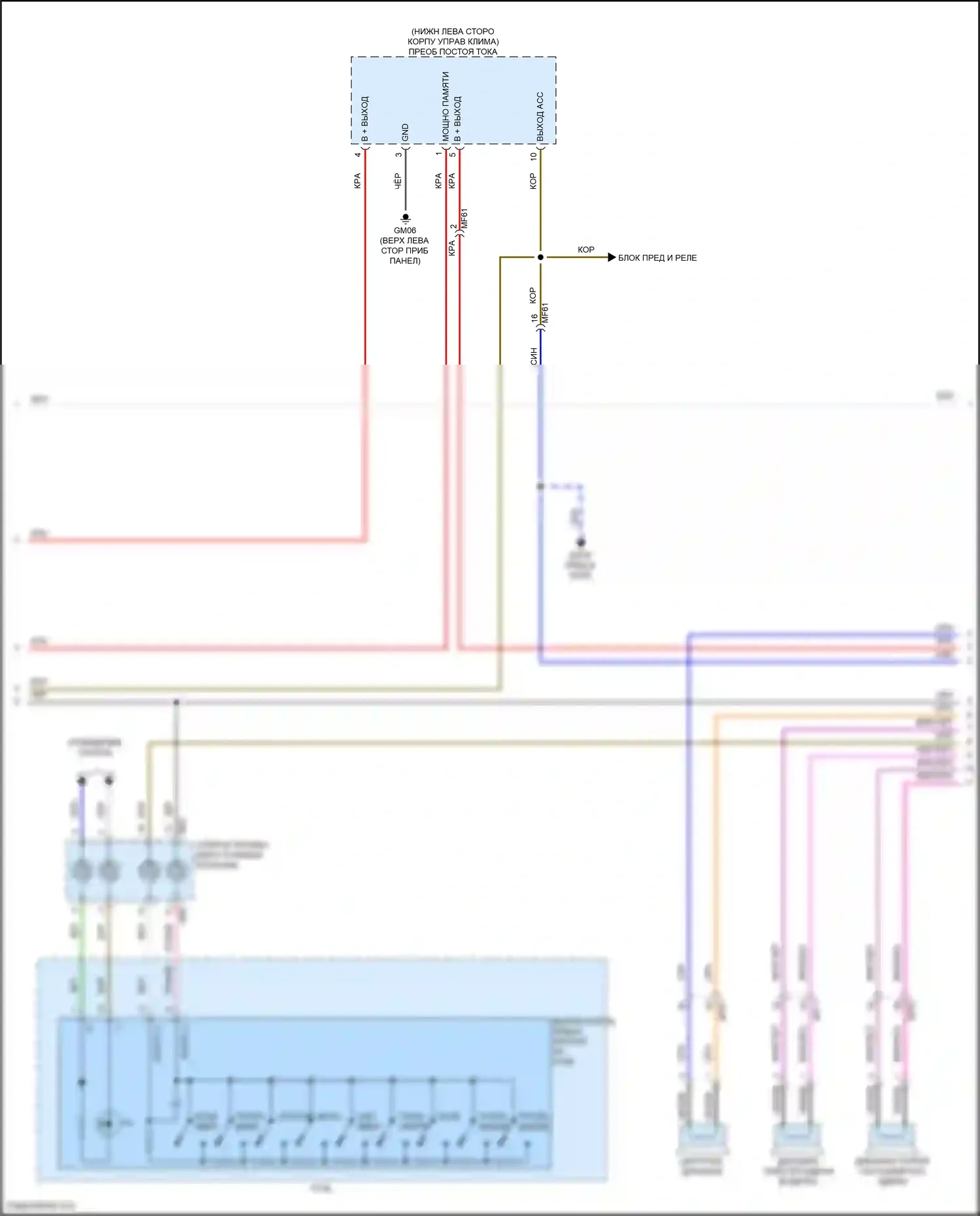 Soul Kia III рестайлинг (2022-2024): Электросхема радиосистемы, с навигацией и усилителем (2 из 4) 
