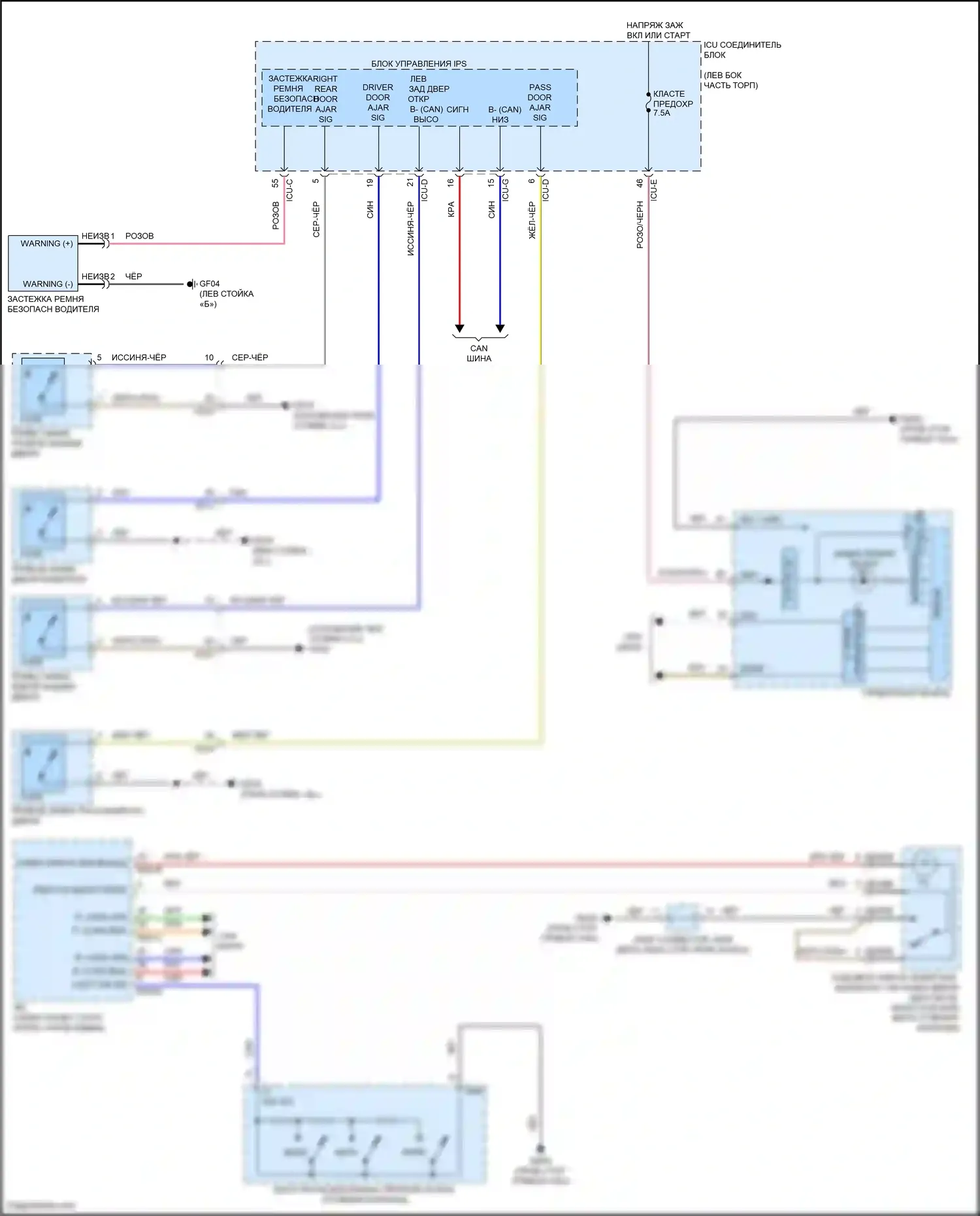 Soul Kia III рестайлинг (2022-2024): Электросхема утора 