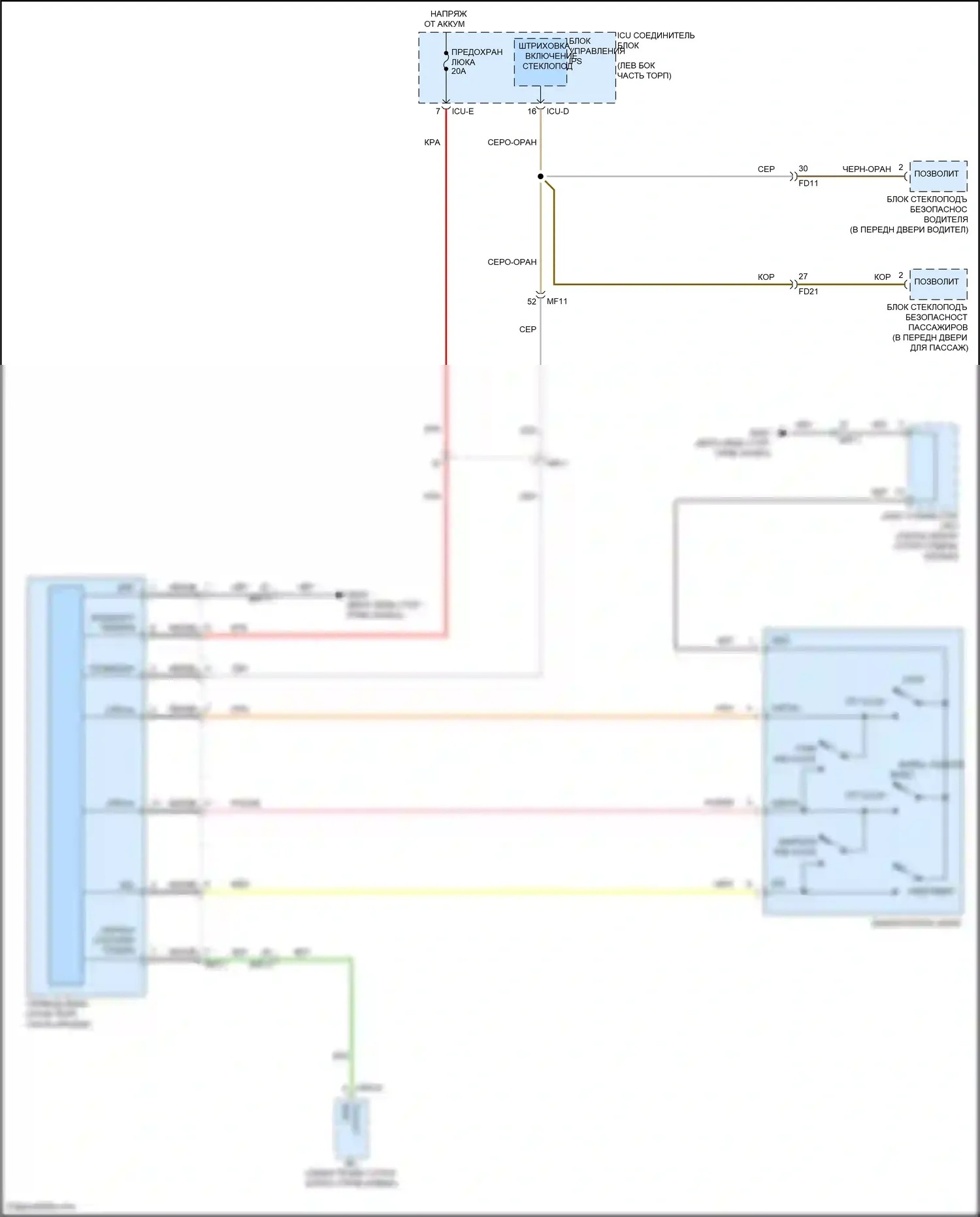 Soul Kia III рестайлинг (2022-2024): Электросхема складной крыши/люка 