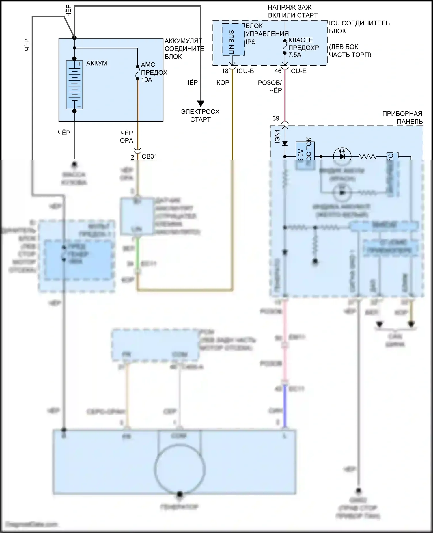 Soul Kia III рестайлинг (2022-2024): Электросхема генератора 