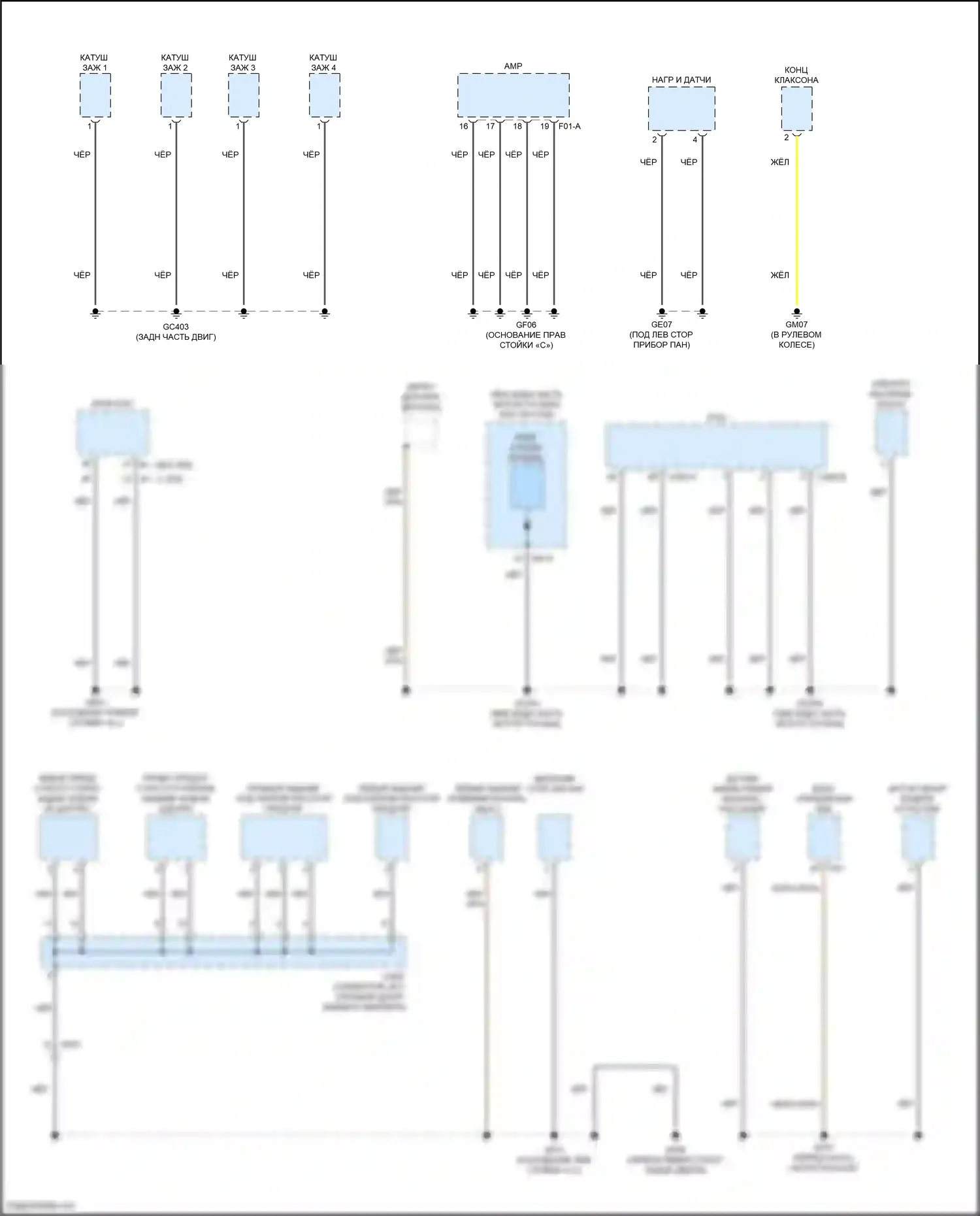 Soul Kia III рестайлинг (2022-2024): Электросхема точек подключения масс (4 из 5) 