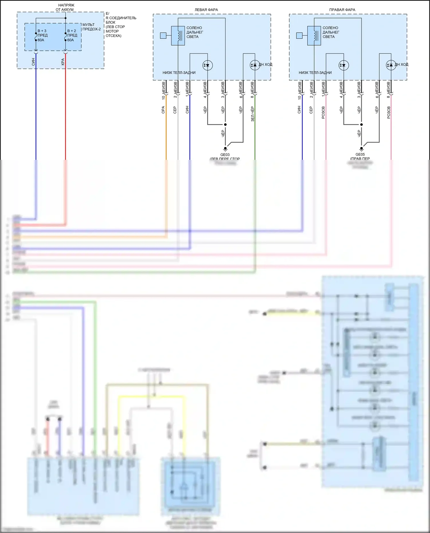 Soul Kia III (2019-2024): Электросхема фар, тип светодиода (2 из 2) 