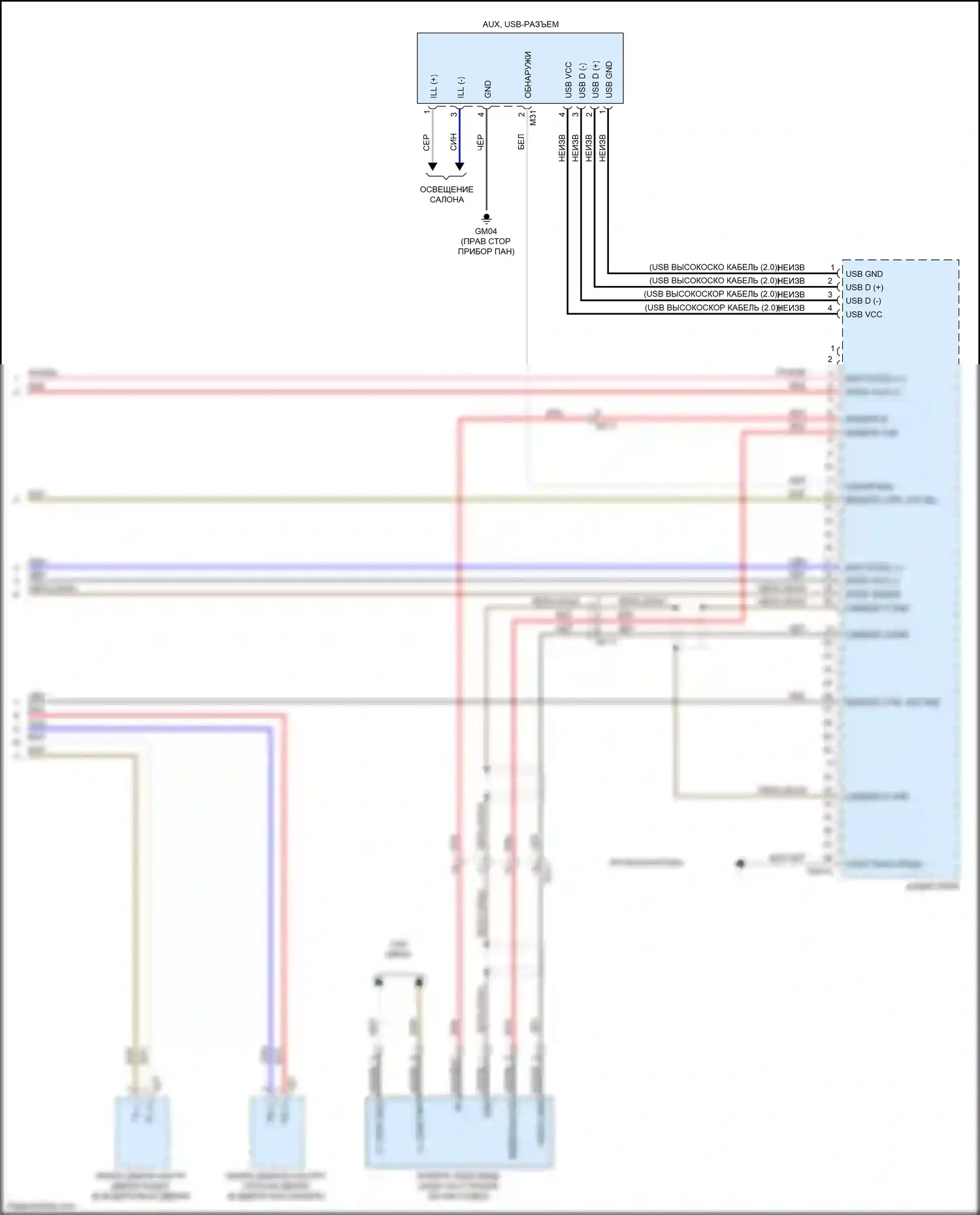 Soul Kia III (2019-2024): Электросхема магнитолы, с усилителем, без остановки/перехода на холостой ход (4 из 4) 