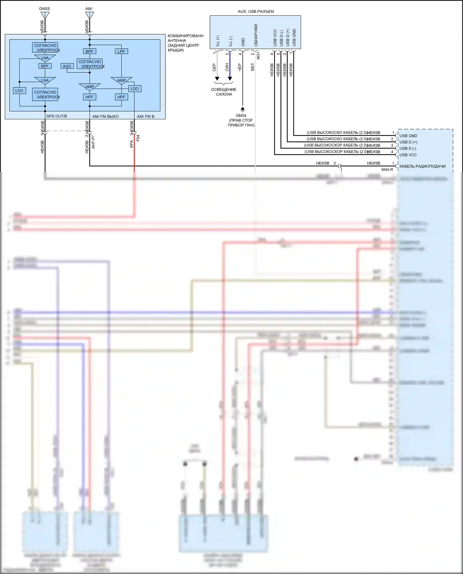 Soul Kia III (2019-2024): Электросхема магнитолы, с усилителем, с остановкой/переходом на холостой ход (4 из 4) 