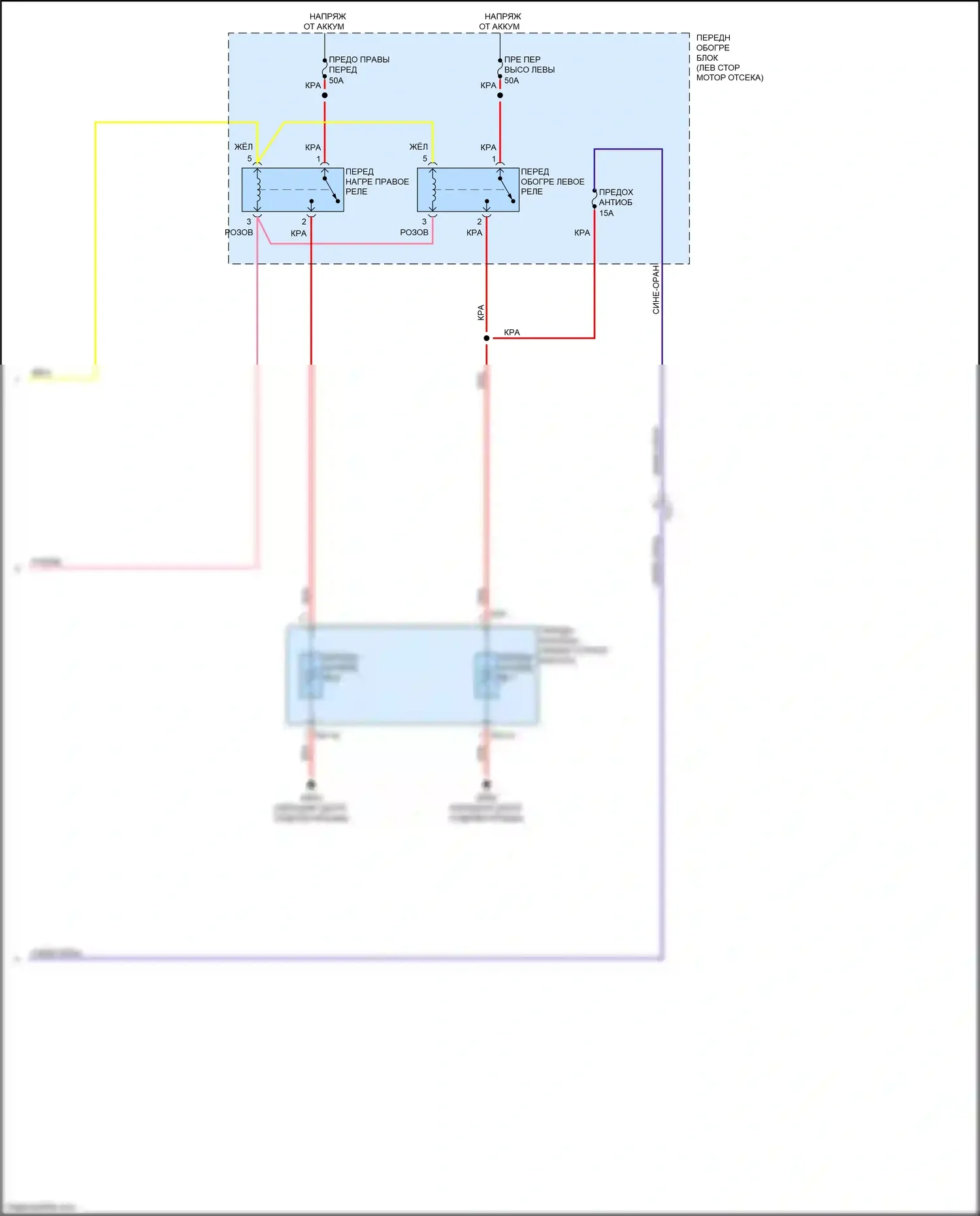 Soul Kia III (2019-2024): Электросхема подогрева стекол (2 из 2) 