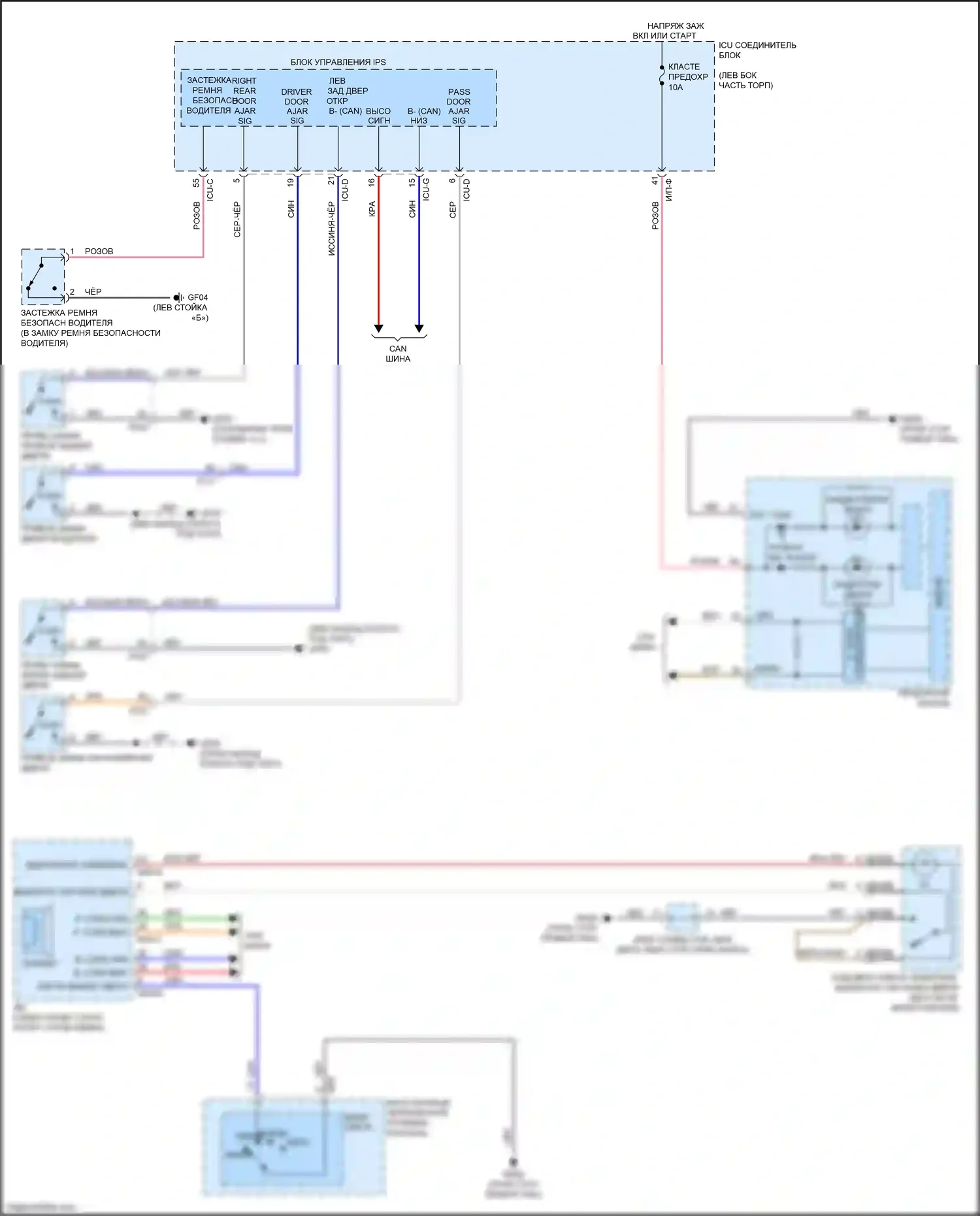 Soul Kia III (2019-2024): Электросхема утора 
