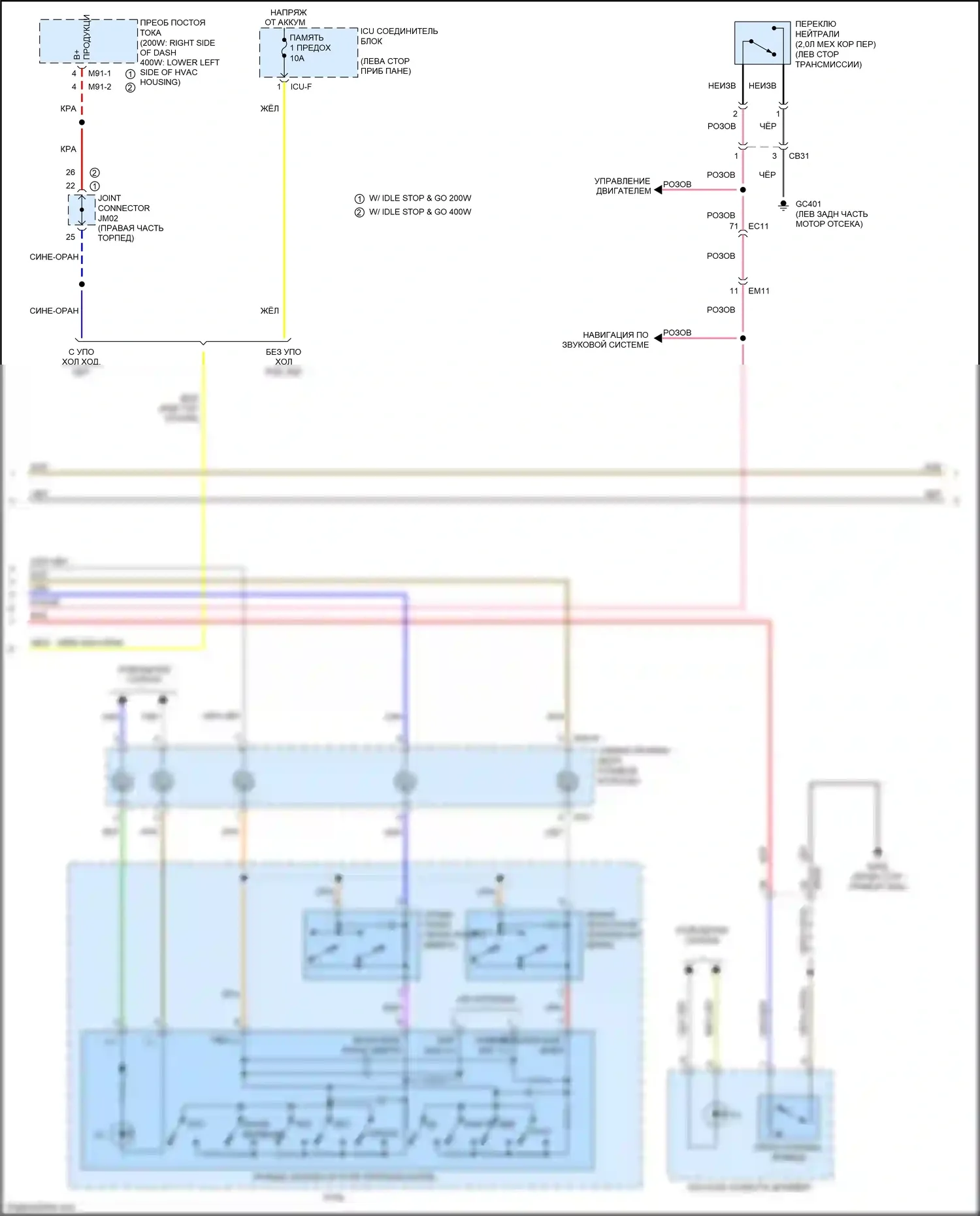 Soul Kia III (2019-2024): Электросхема приборной панели (2 из 4) 