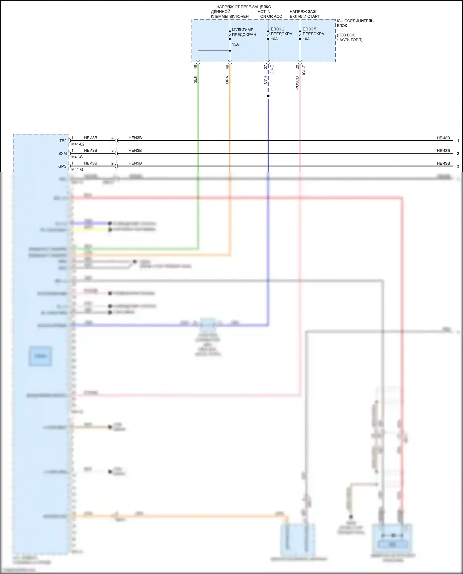 Soul Kia III (2019-2024): Электросхема навигации, без усилителя, без упора/хода холостого хода (1 из 3) 