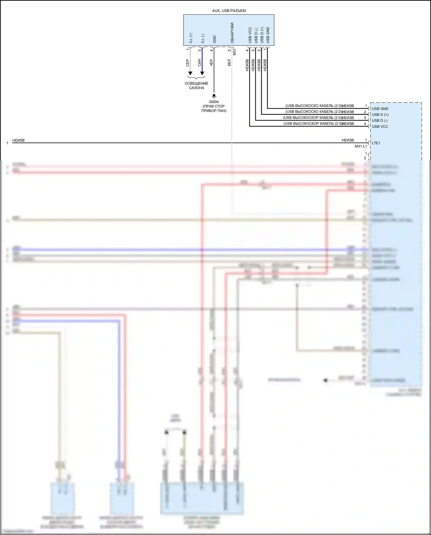 Soul Kia III (2019-2024): Электросхема навигации, с усилителем, без остановки на холостом ходу/без хода (4 из 4) 