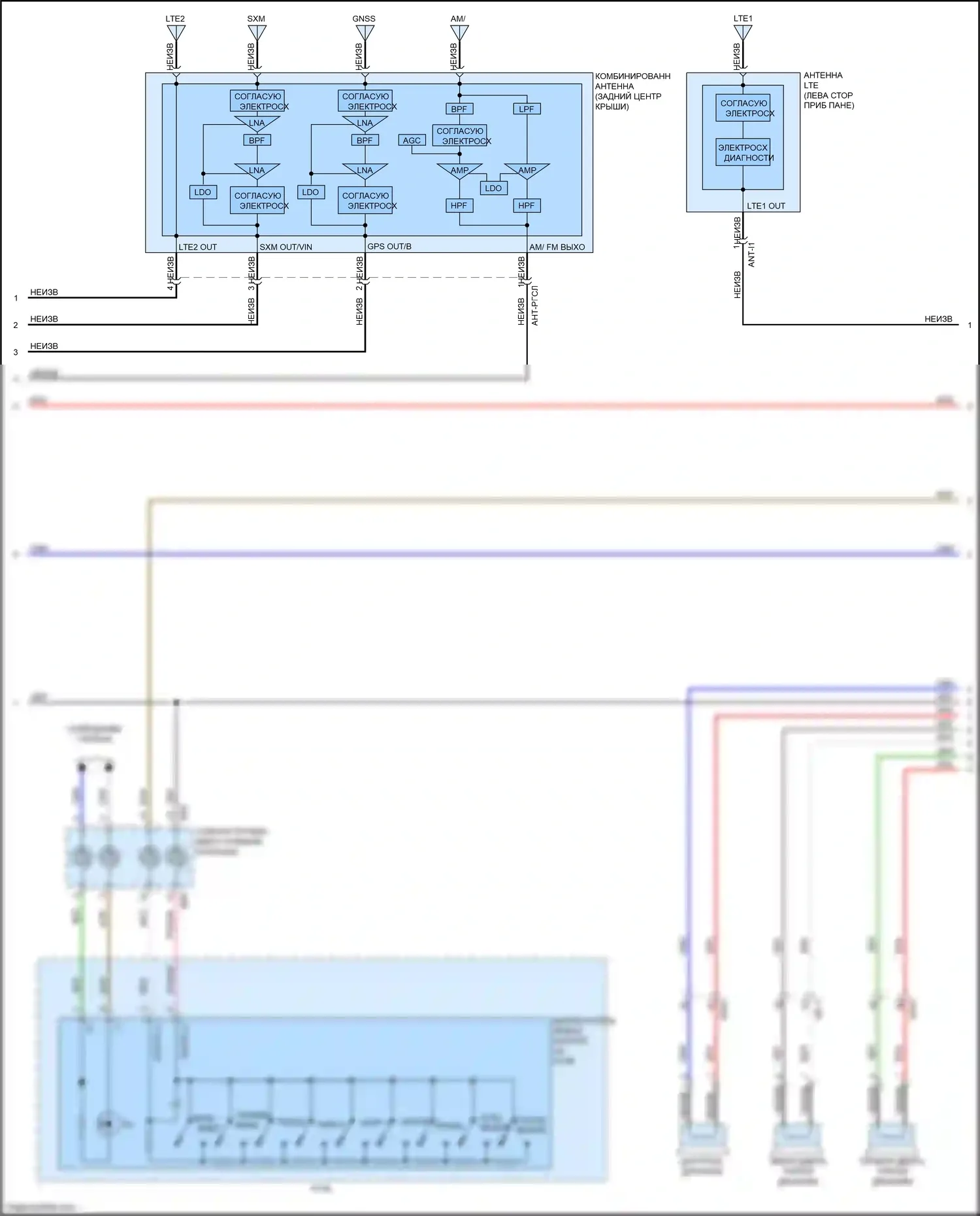 Soul Kia III (2019-2024): Электросхема навигации, с усилителем, без упора/хода холостого хода (2 из 4) 