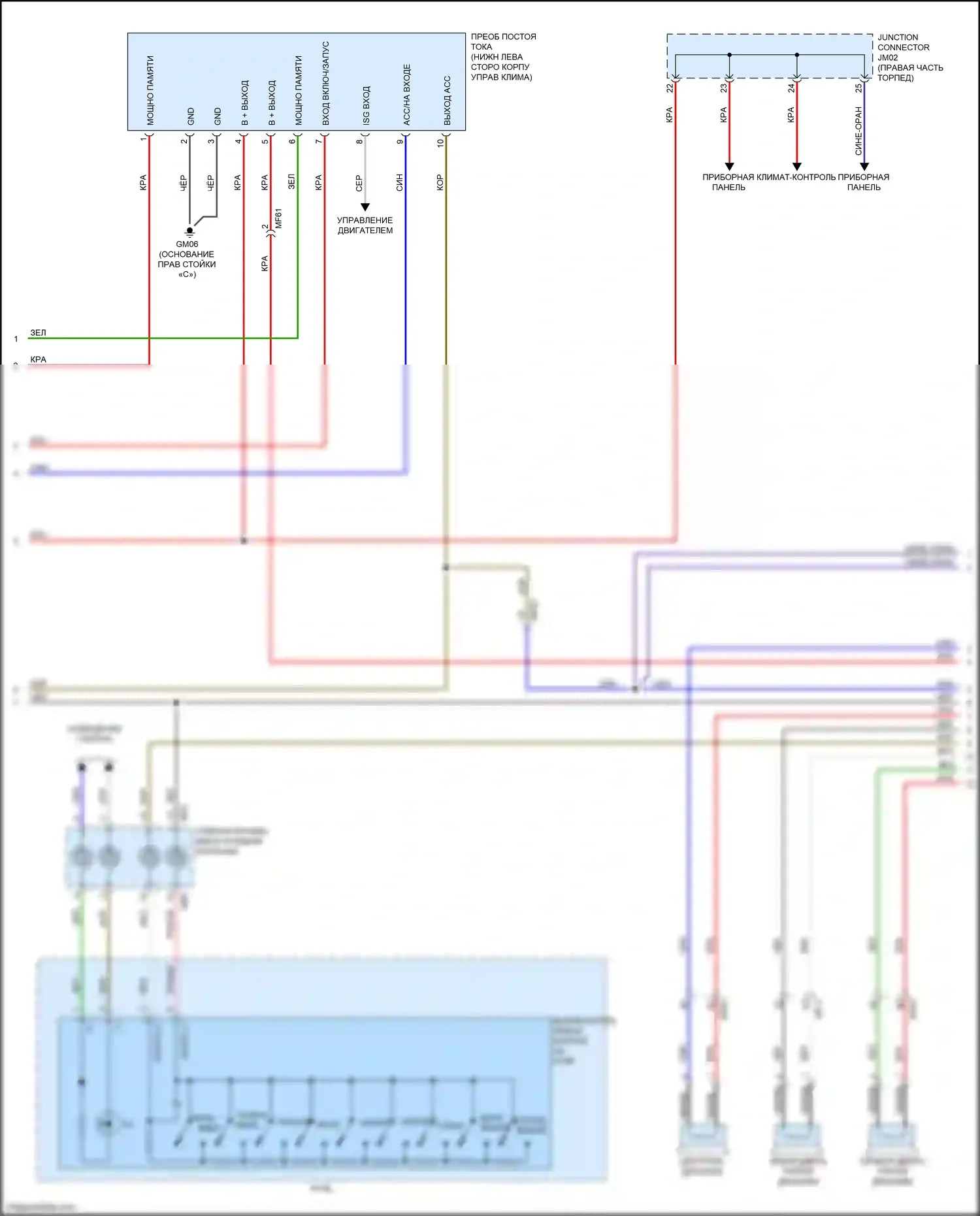 Soul Kia III (2019-2024): Электросхема навигации, с усилителем, с остановкой на холостом ходу/на ходу (2 из 4) 