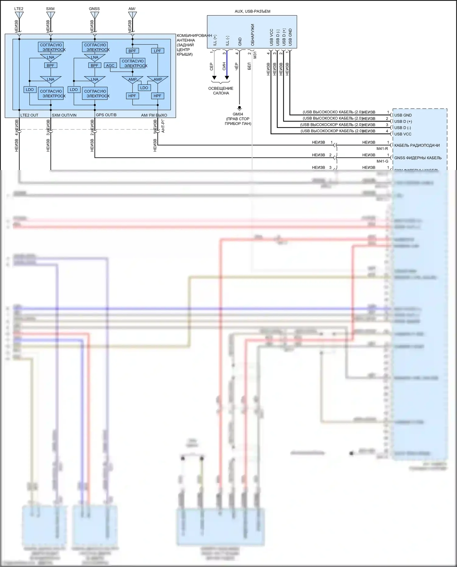 Soul Kia III (2019-2024): Электросхема навигации, с усилителем, с остановкой на холостом ходу/на ходу (4 из 4) 