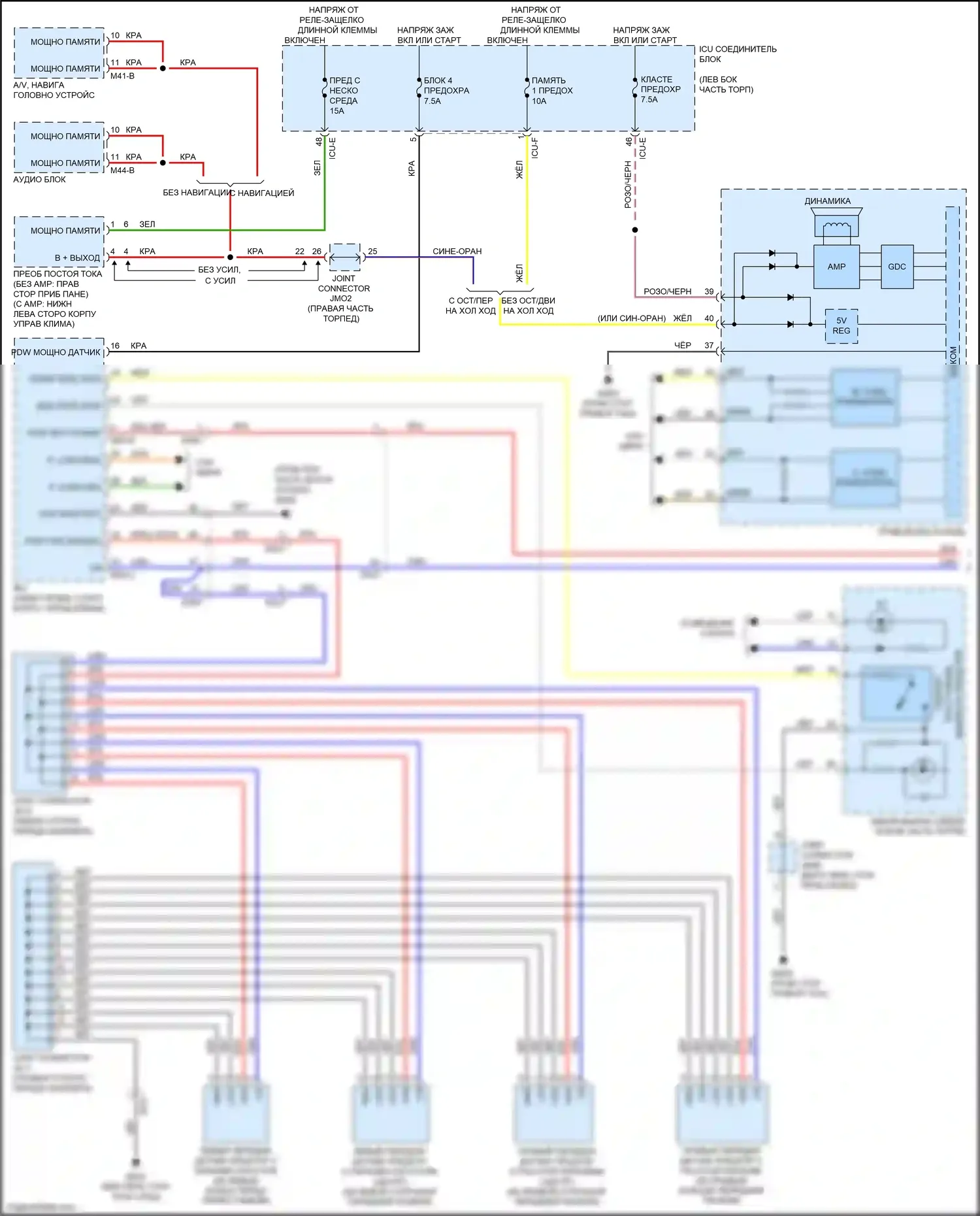 Soul Kia III (2019-2024): Электросхема парктроника (1 из 2) 