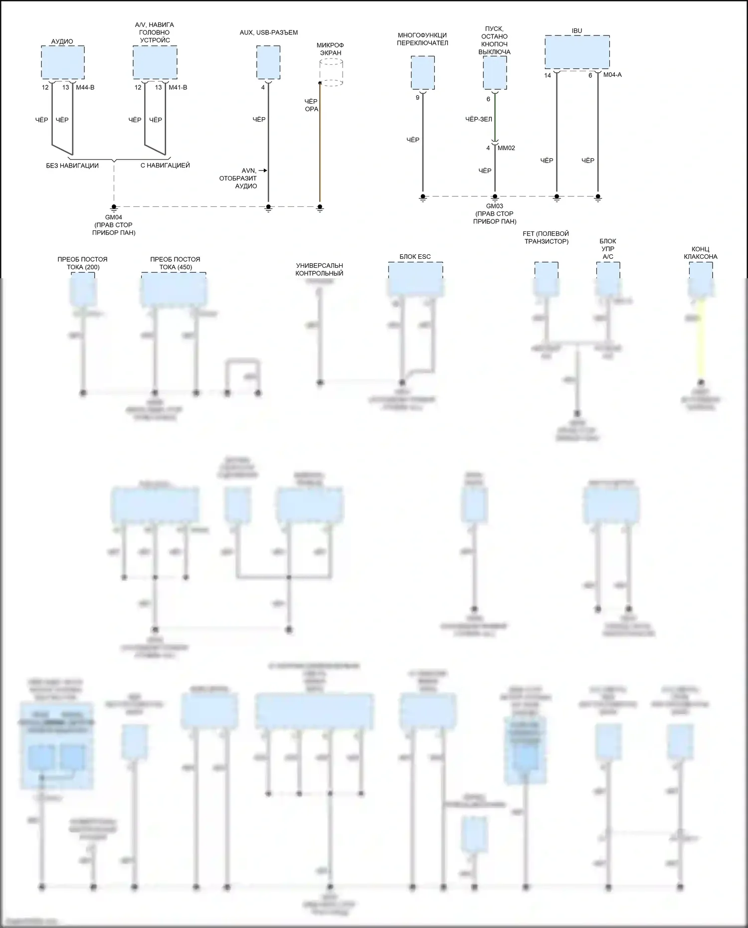 Soul Kia III (2019-2024): Электросхема разводки массы (2 из 6) 