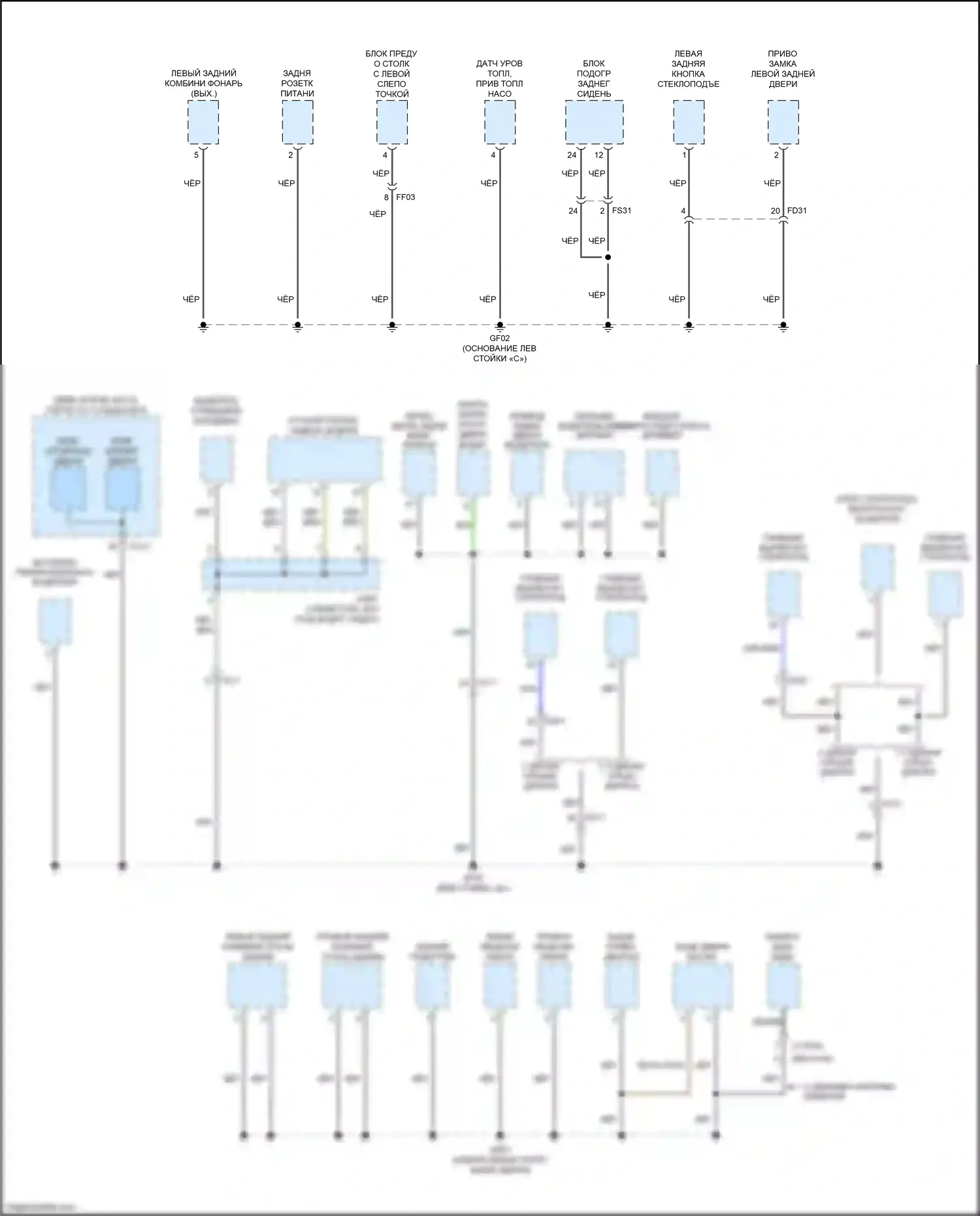 Soul Kia III (2019-2024): Электросхема разводки массы (4 из 6) 