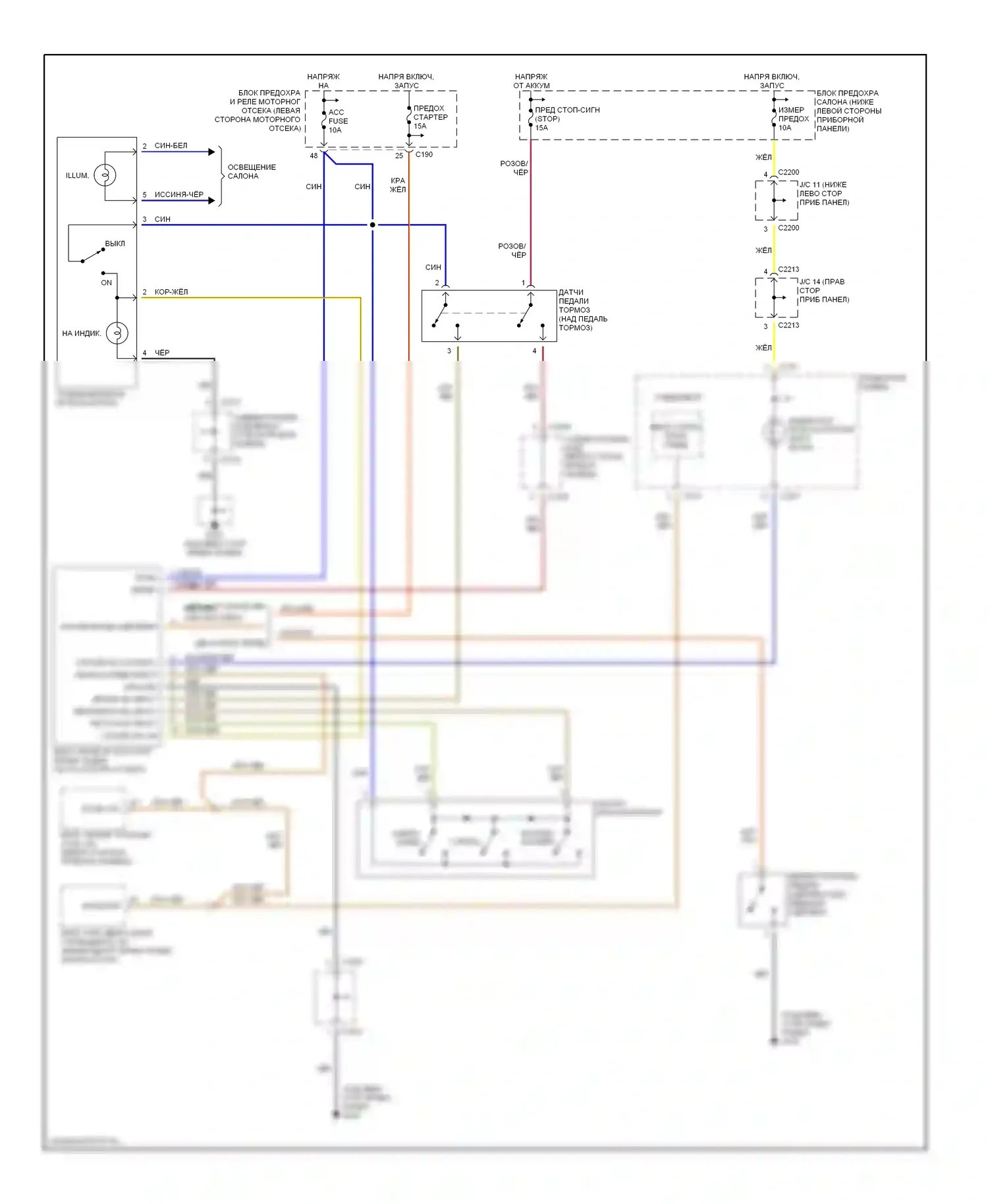 Spectra Kia I (2000-2001): Электросхема круиз-контроля 
