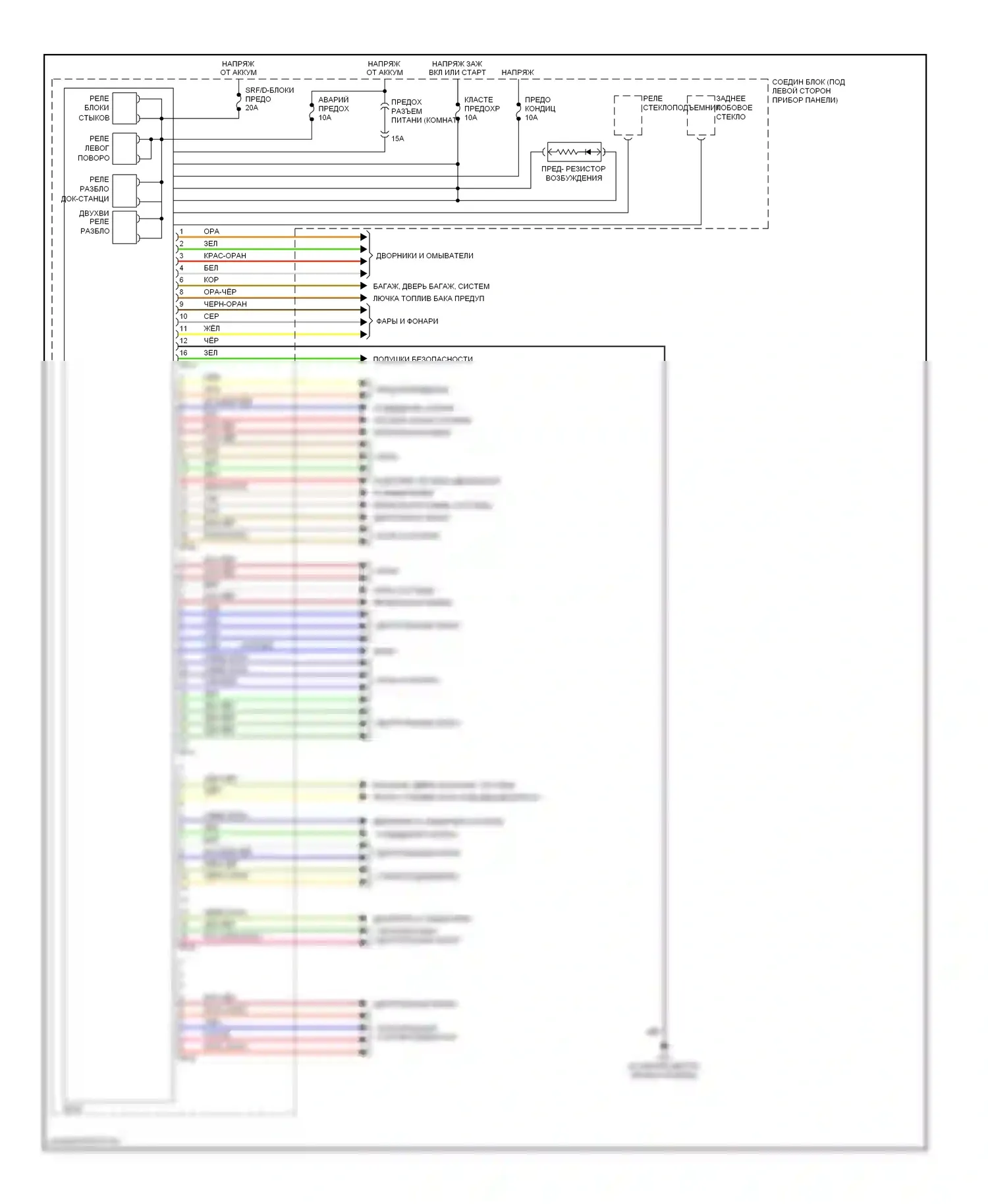 Spectra Kia II (2004-2008): Электросхема блоков управления кузовом 