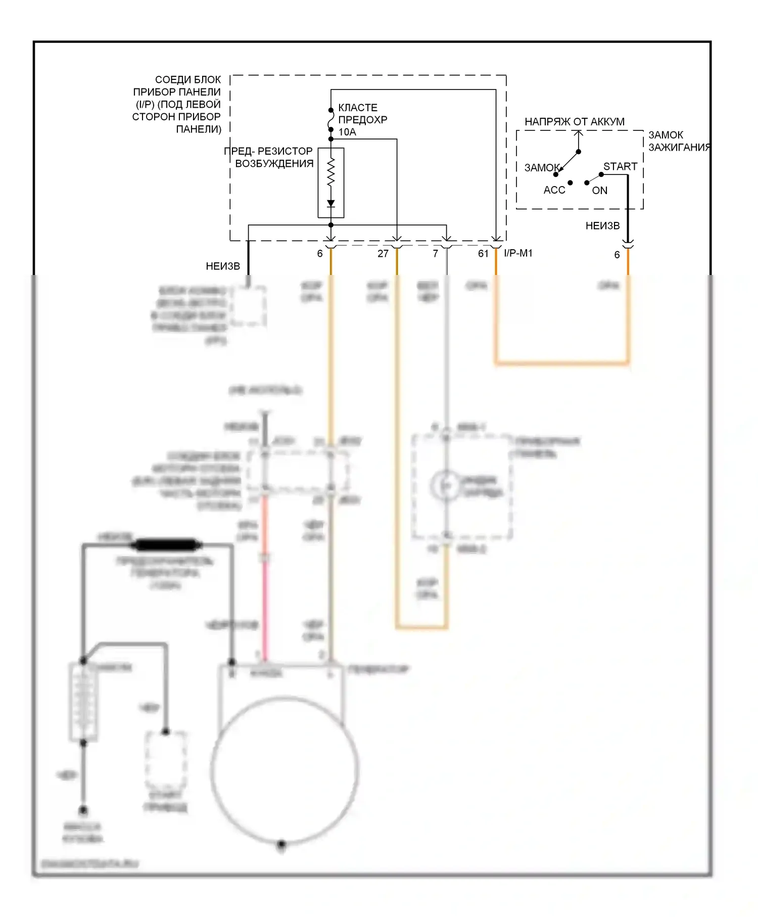 Spectra Kia II (2004-2008): Электросхема генератора 