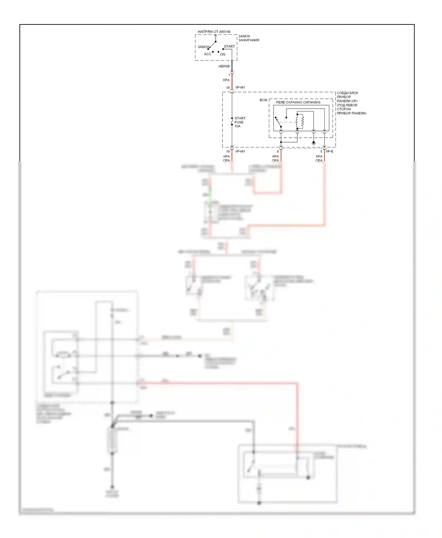 Spectra Kia II (2004-2008): Электросхема стартера 