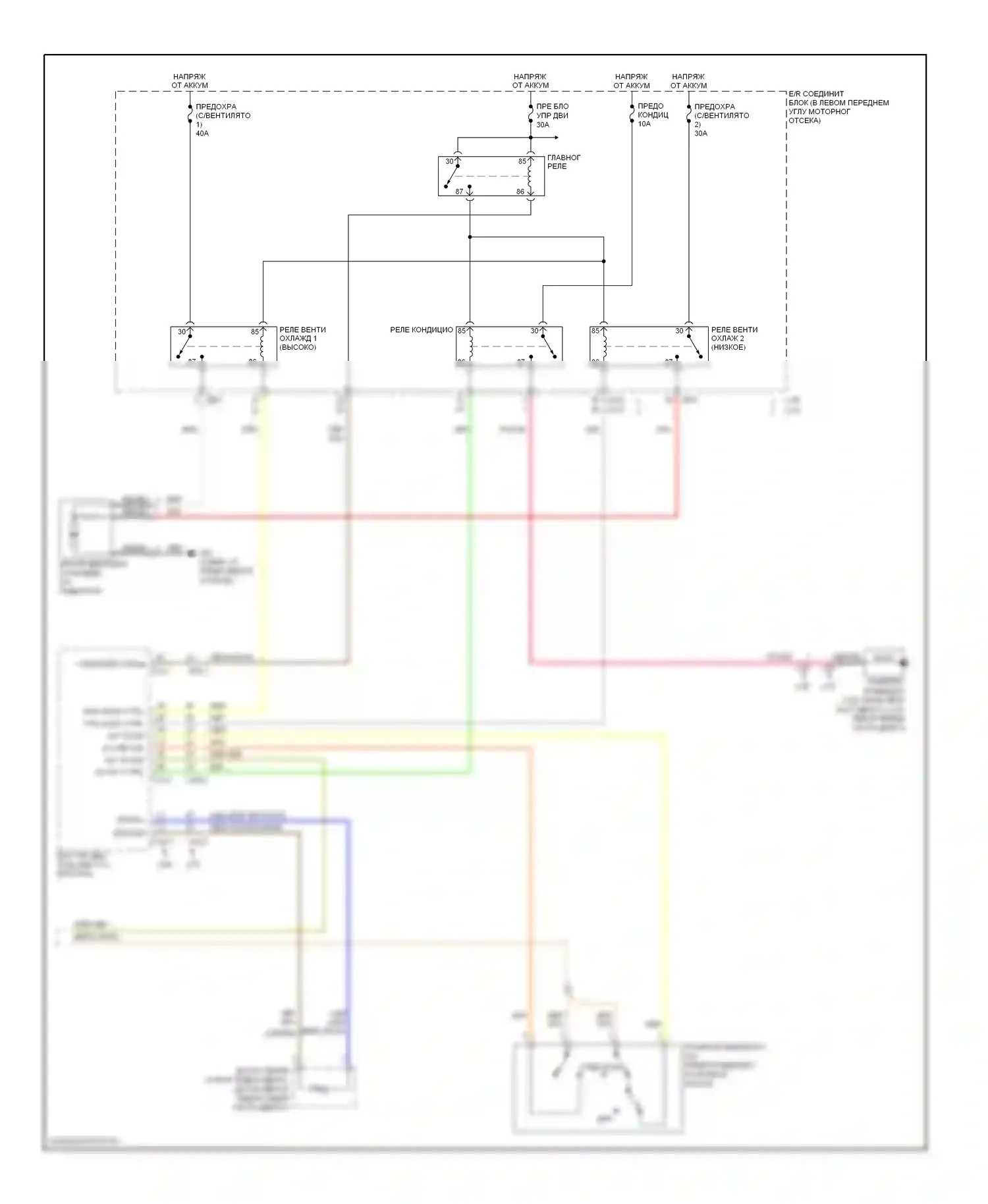 Sportage Kia II (2004-2008): Электросхема ручного кондиционера (2 из 2) 